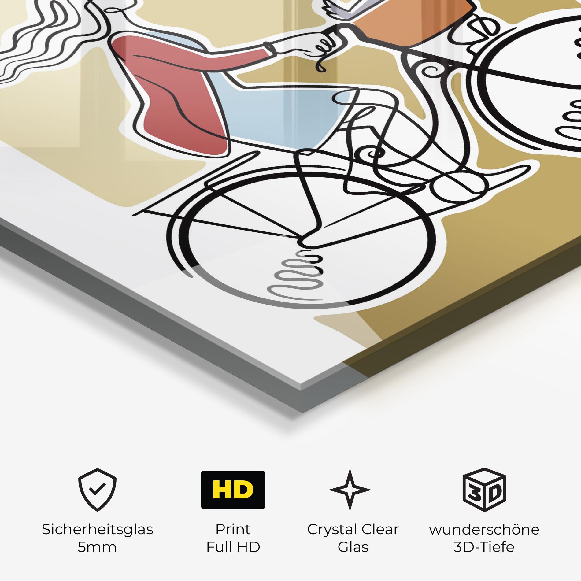 Glasbild Dog On Bike mockup 3