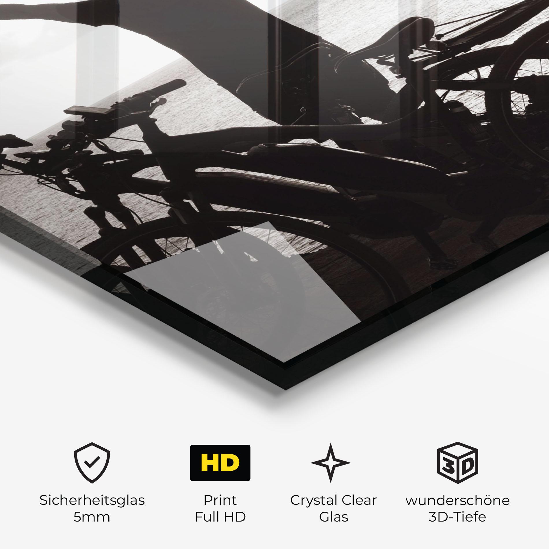 Glasbild Facing Sea Woman mockup 3