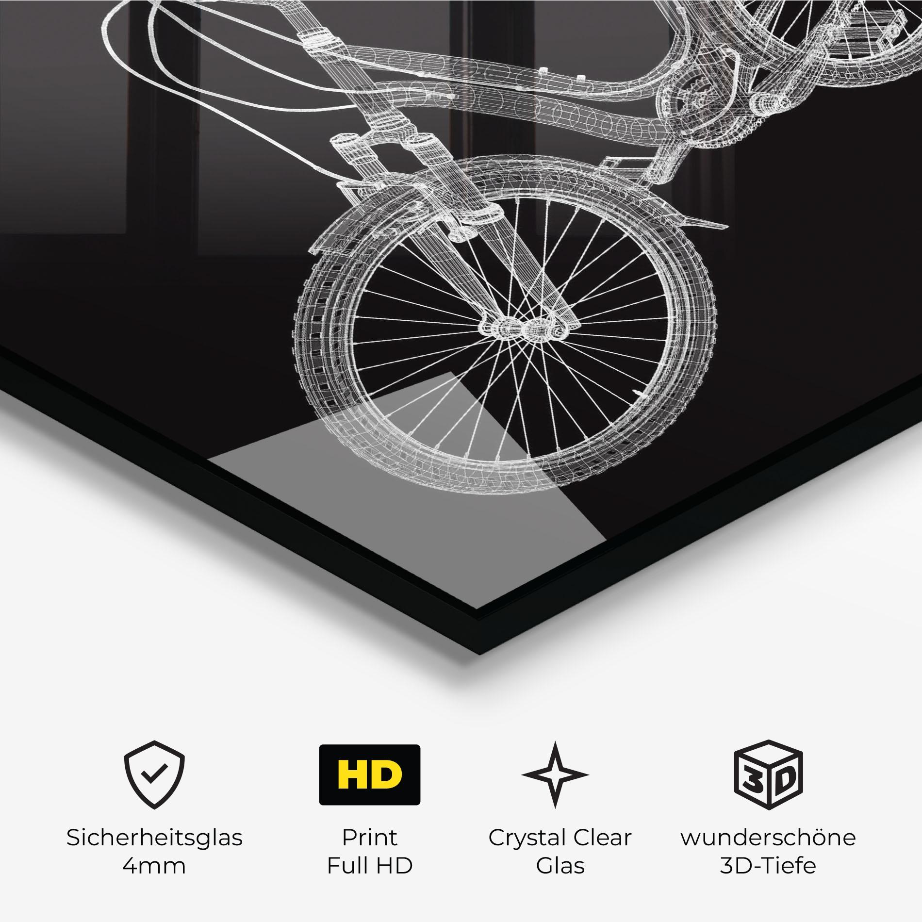 Glasbild Bicycle 3d Model mockup 3