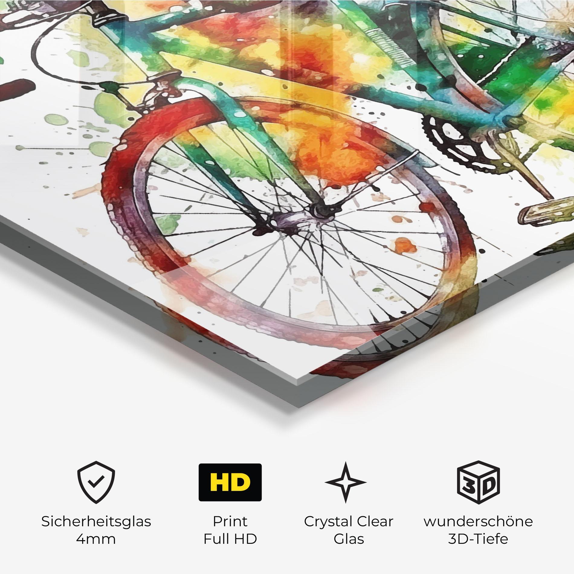 Glasbild Bicycle Color Splash mockup 3