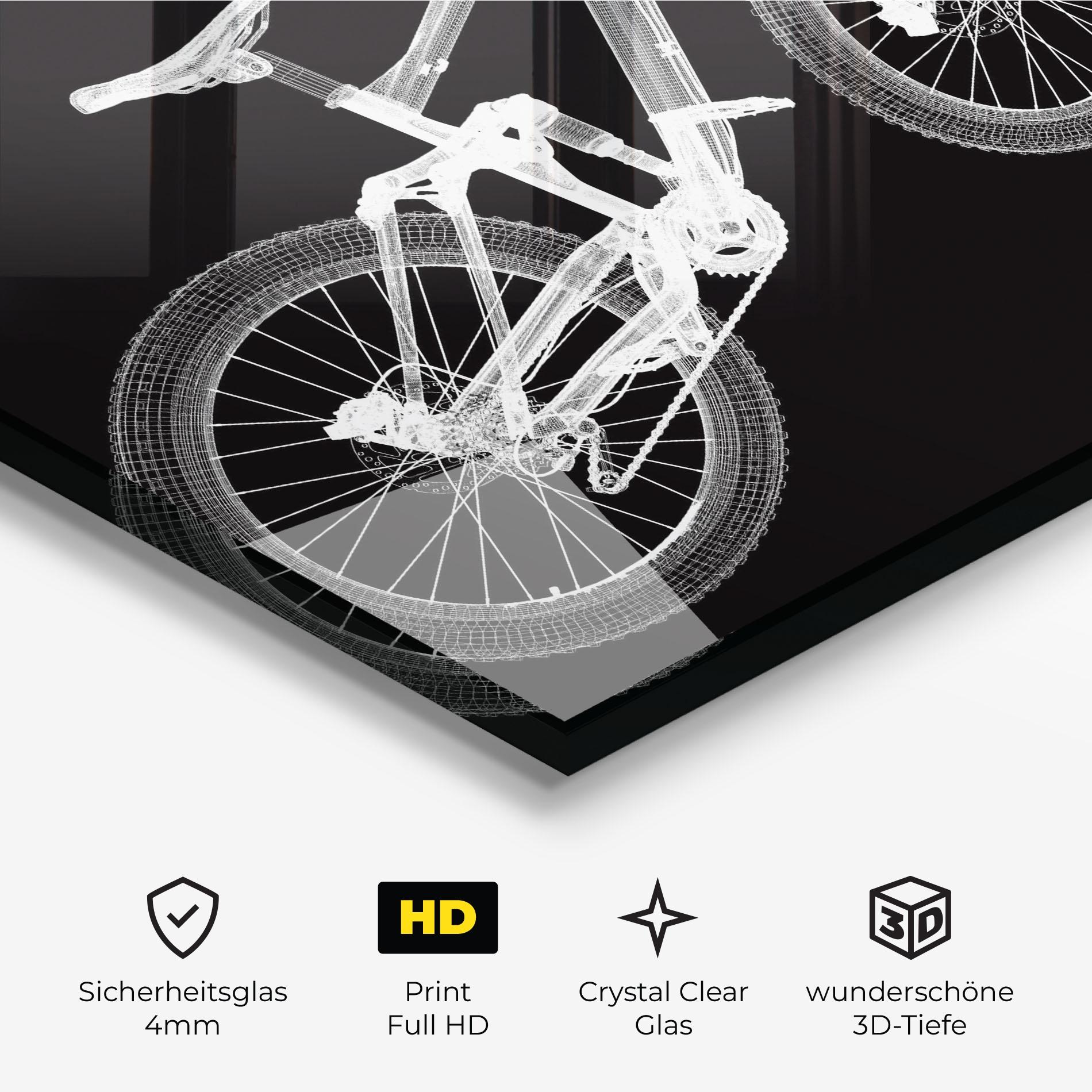 Glasbild Bike 3d Model mockup 3