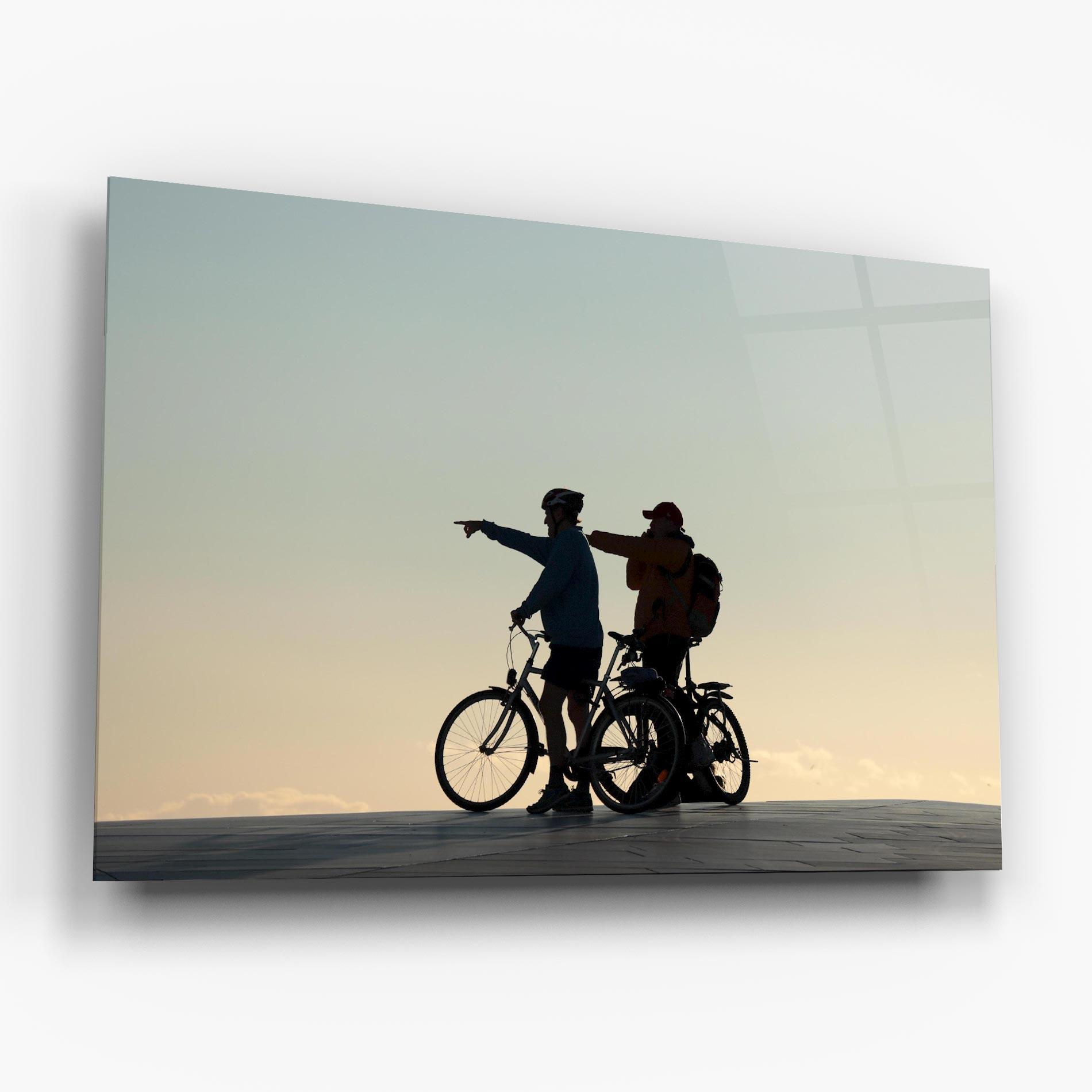 Glasbild Bike Pointing Shilouette mockup 6
