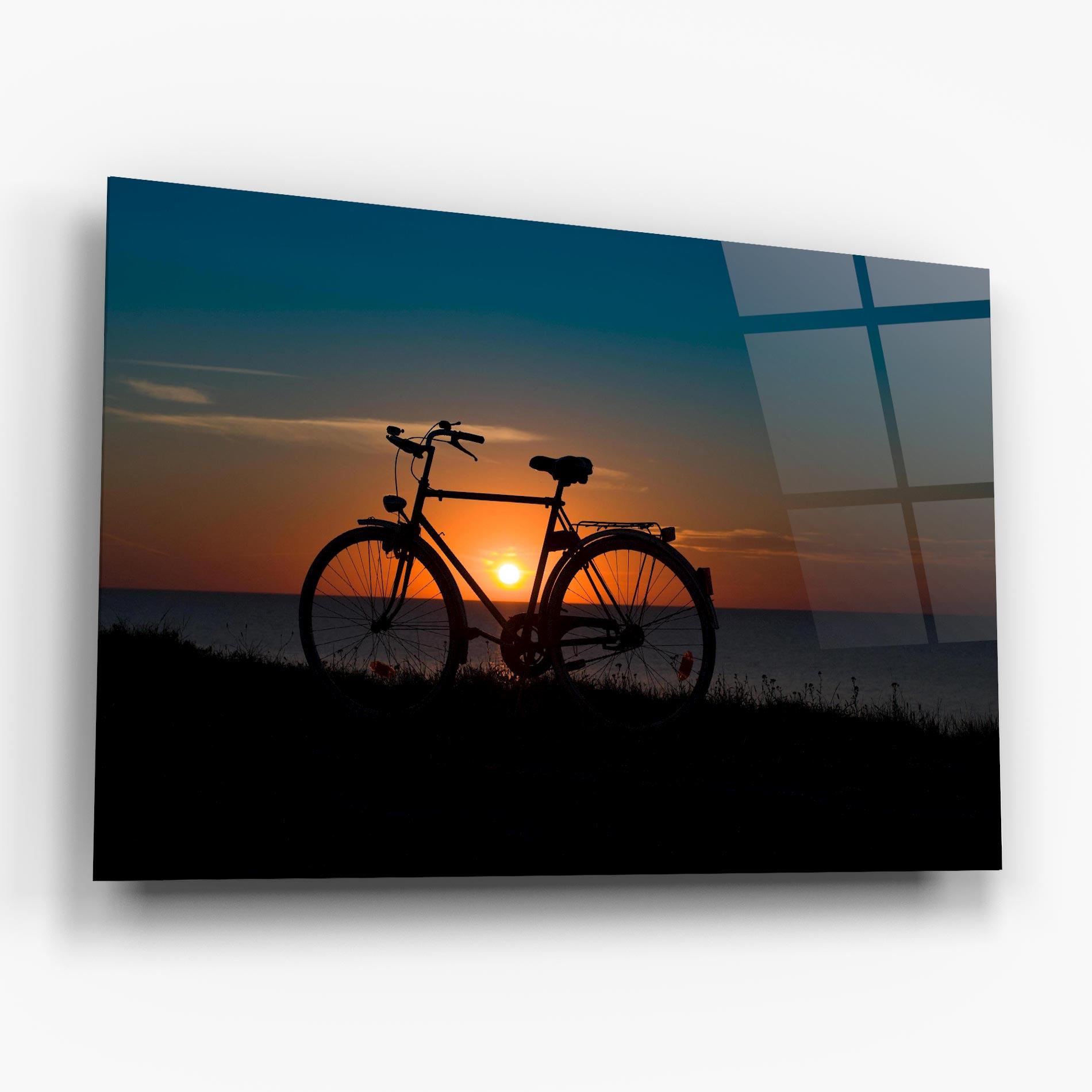 Glasbild Bike Silhouette mockup 6