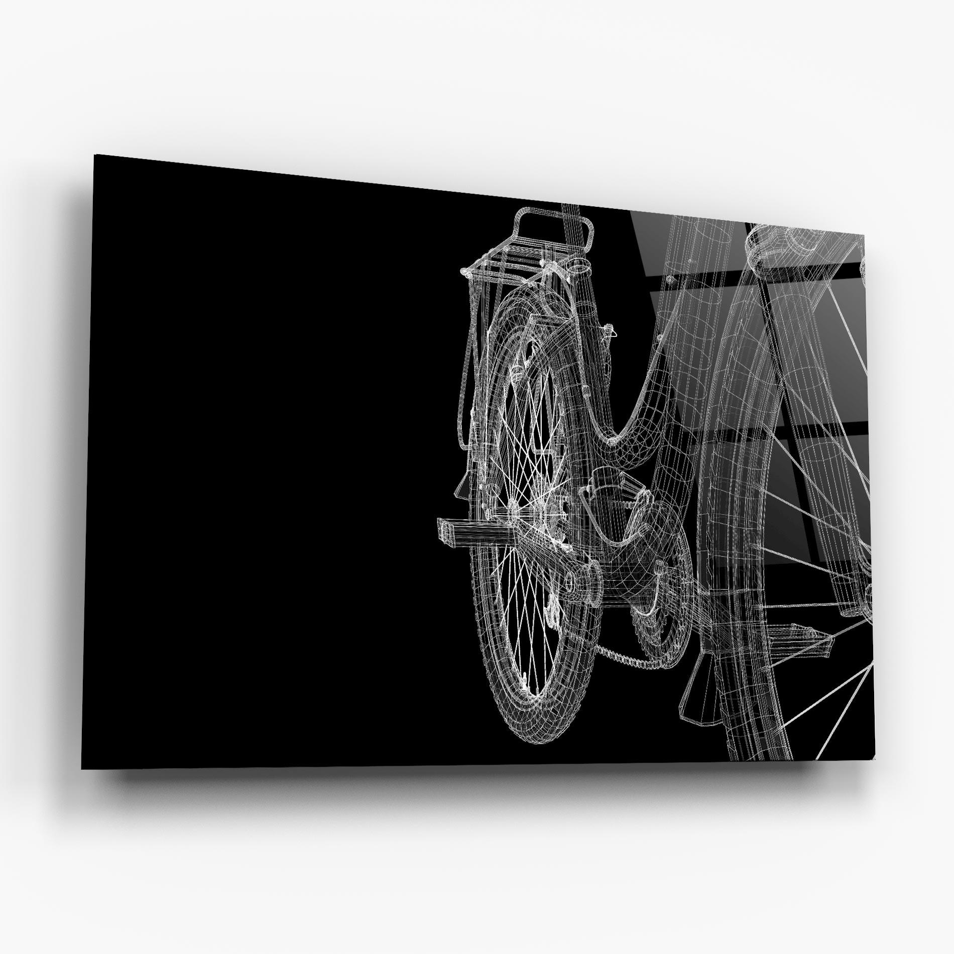 Glasbild Bike Wire Model 3d mockup 6