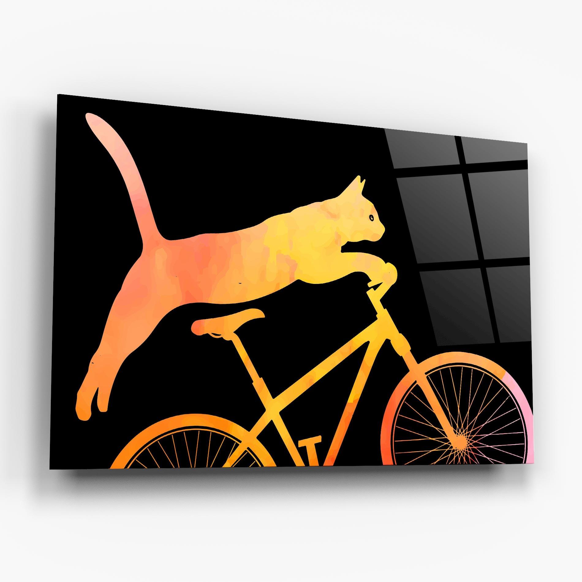 Glasbild Cat Bike mockup 6