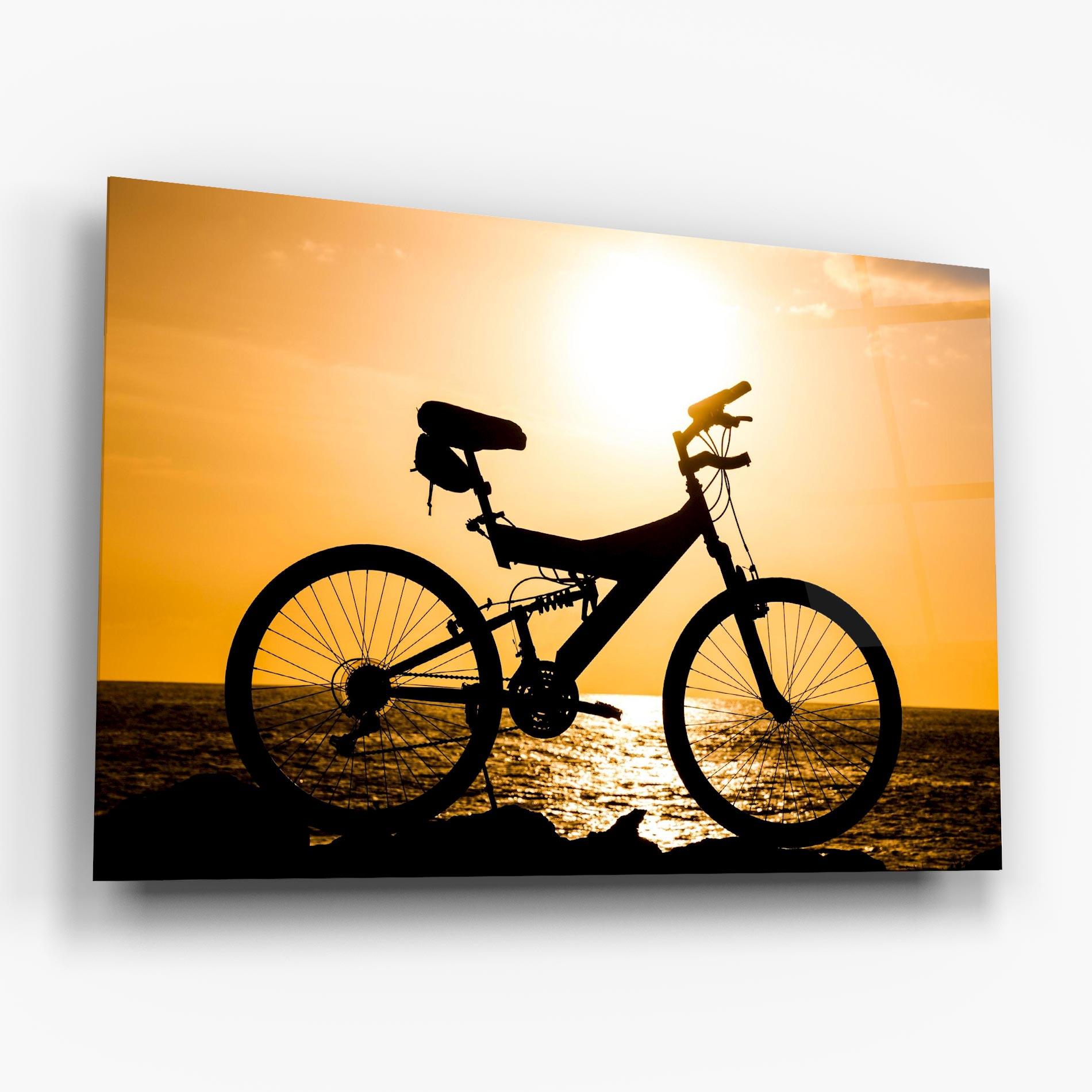 Glasbild Cream Sky Bike mockup 6