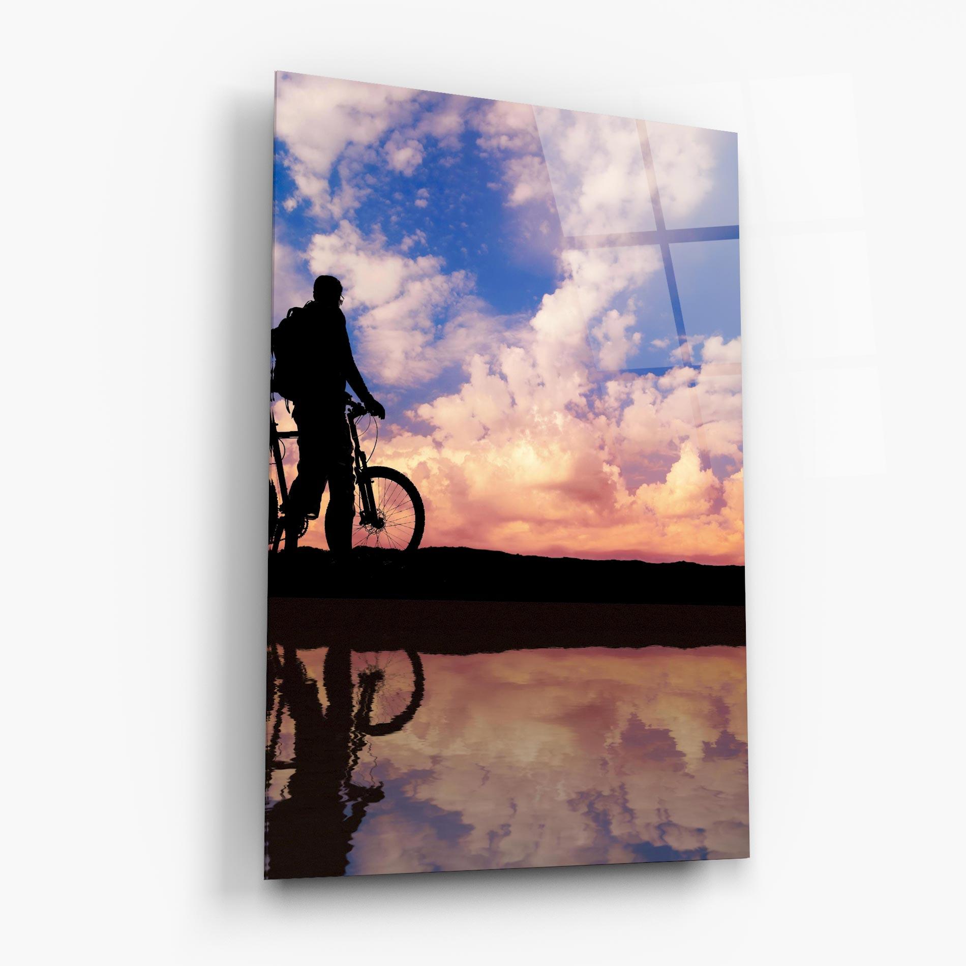 Glasbild Bike Sunset mockup 6