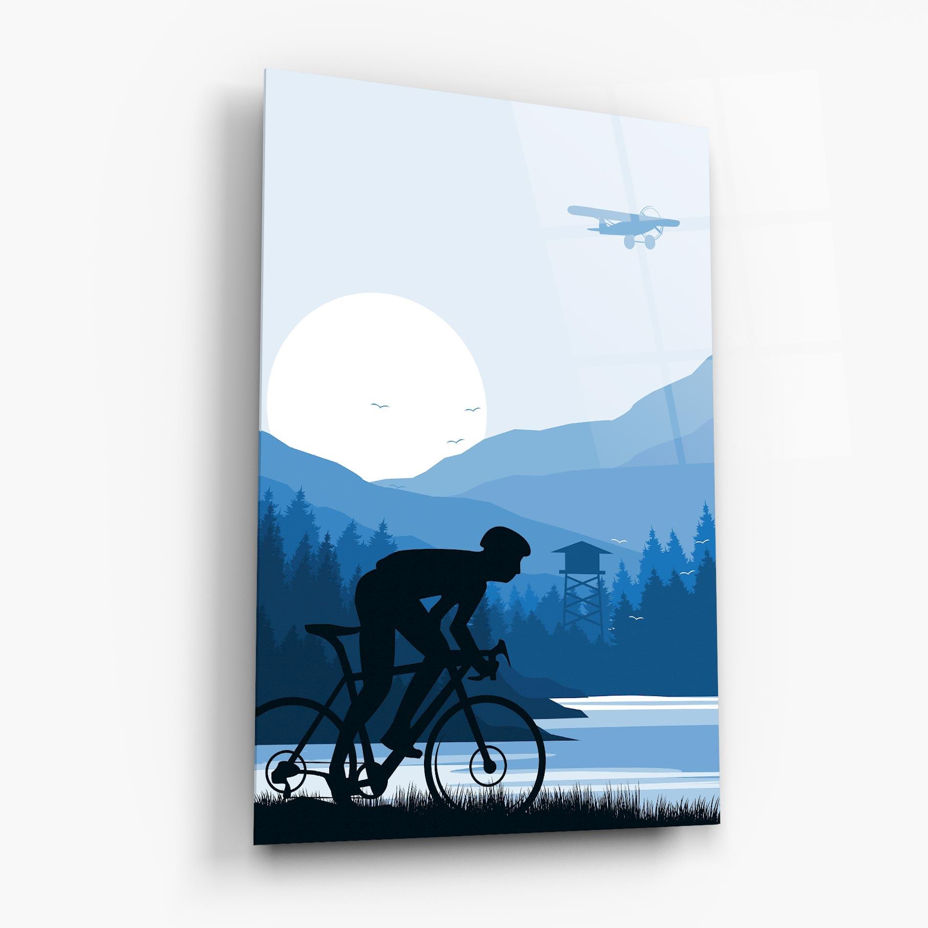 Glasbild Blue Light Bike mockup 6