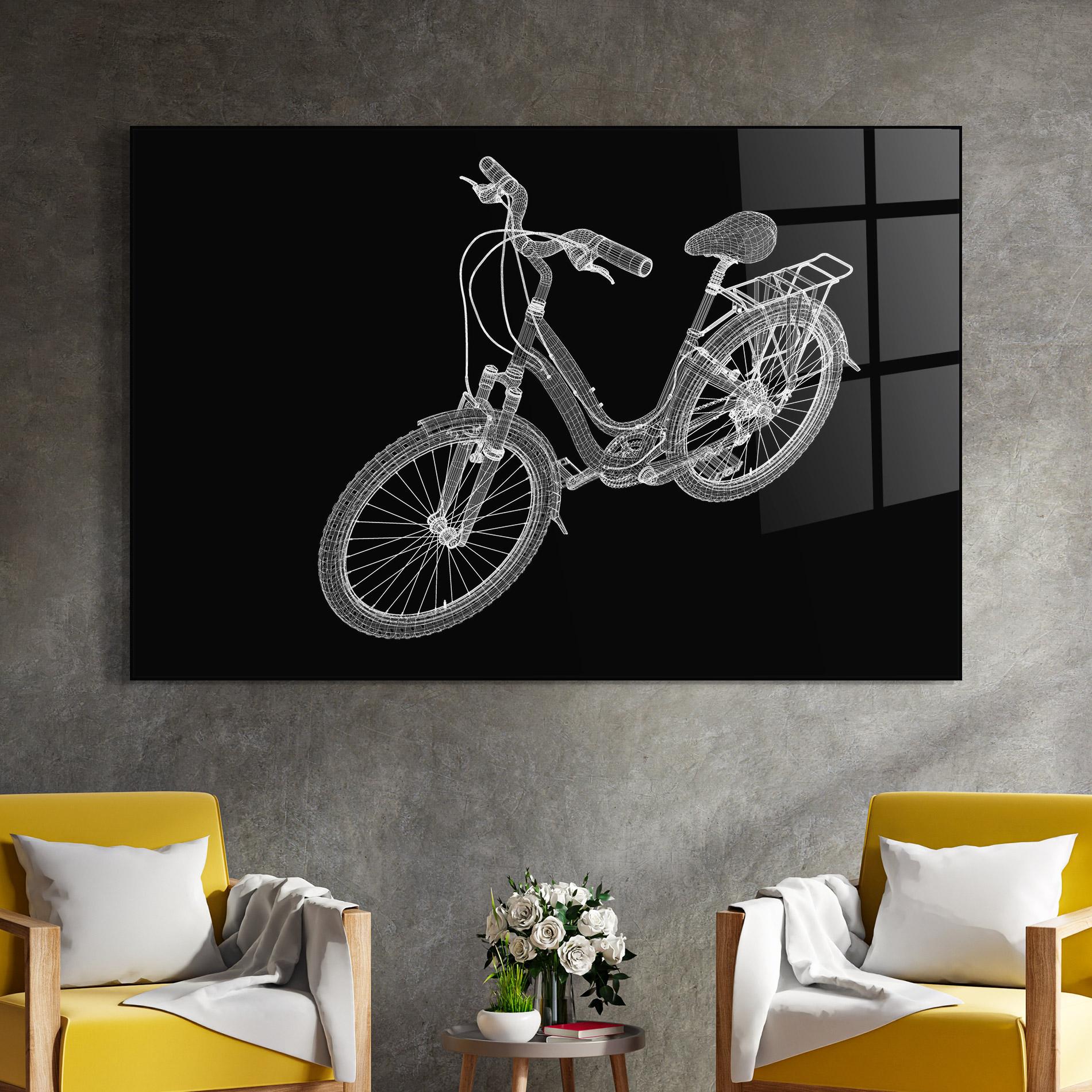 Glasbild Bicycle 3d Model mockup 4