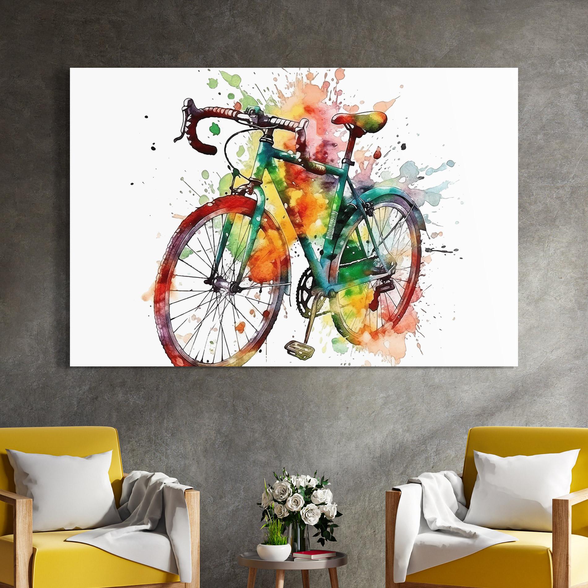 Glasbild Bicycle Color Splash mockup 4