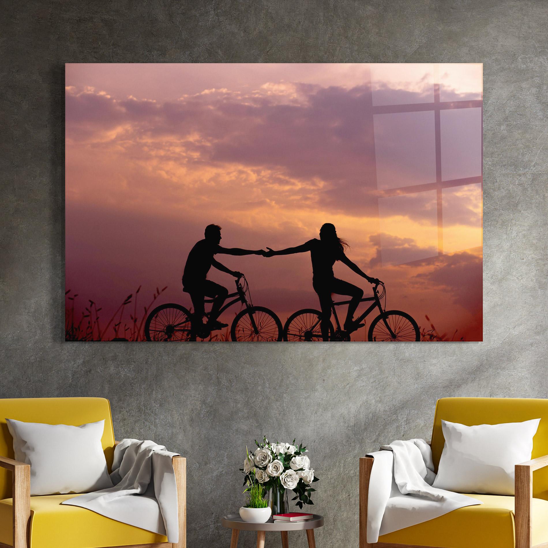 Glasbild Bike Couple mockup 4