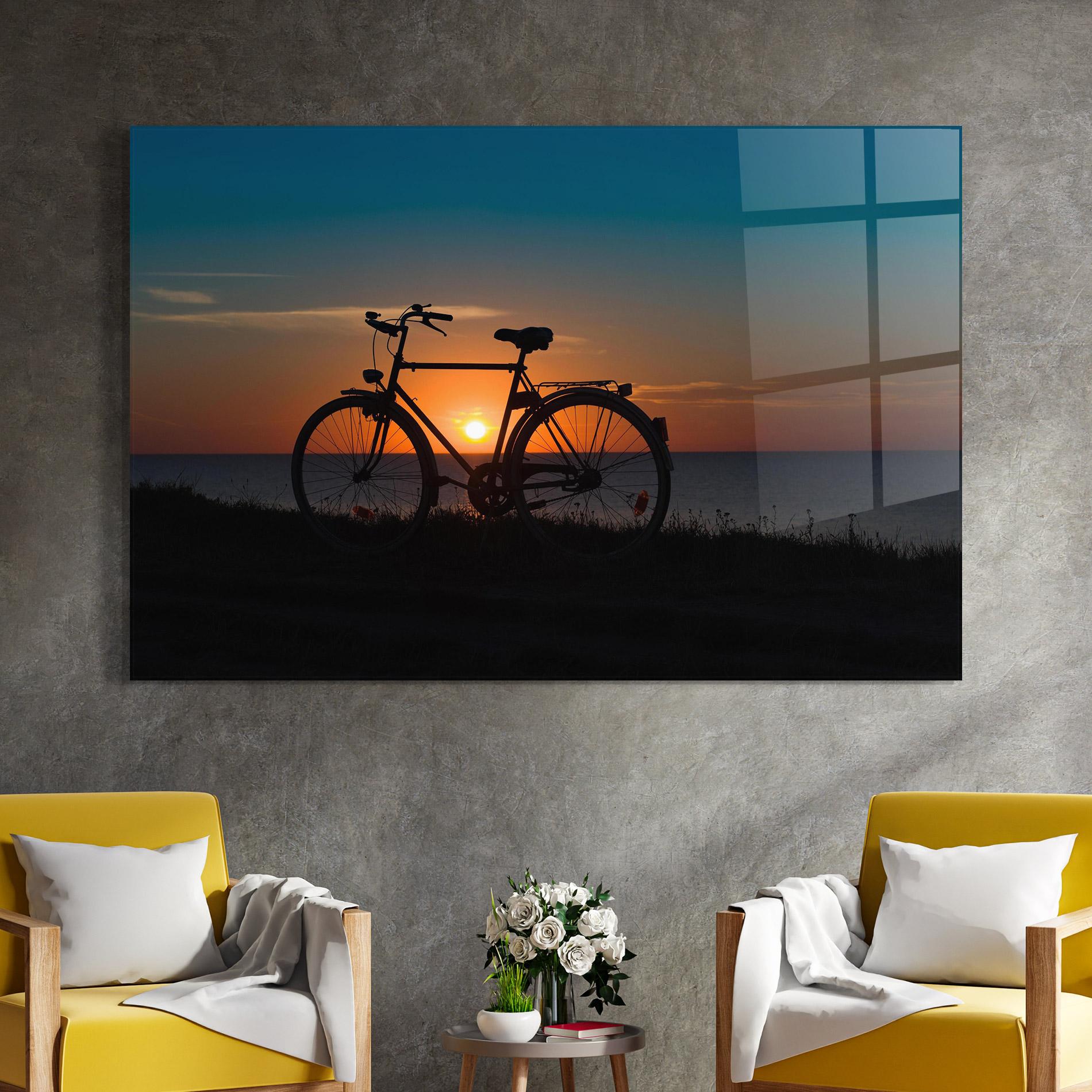 Glasbild Bike Silhouette mockup 4