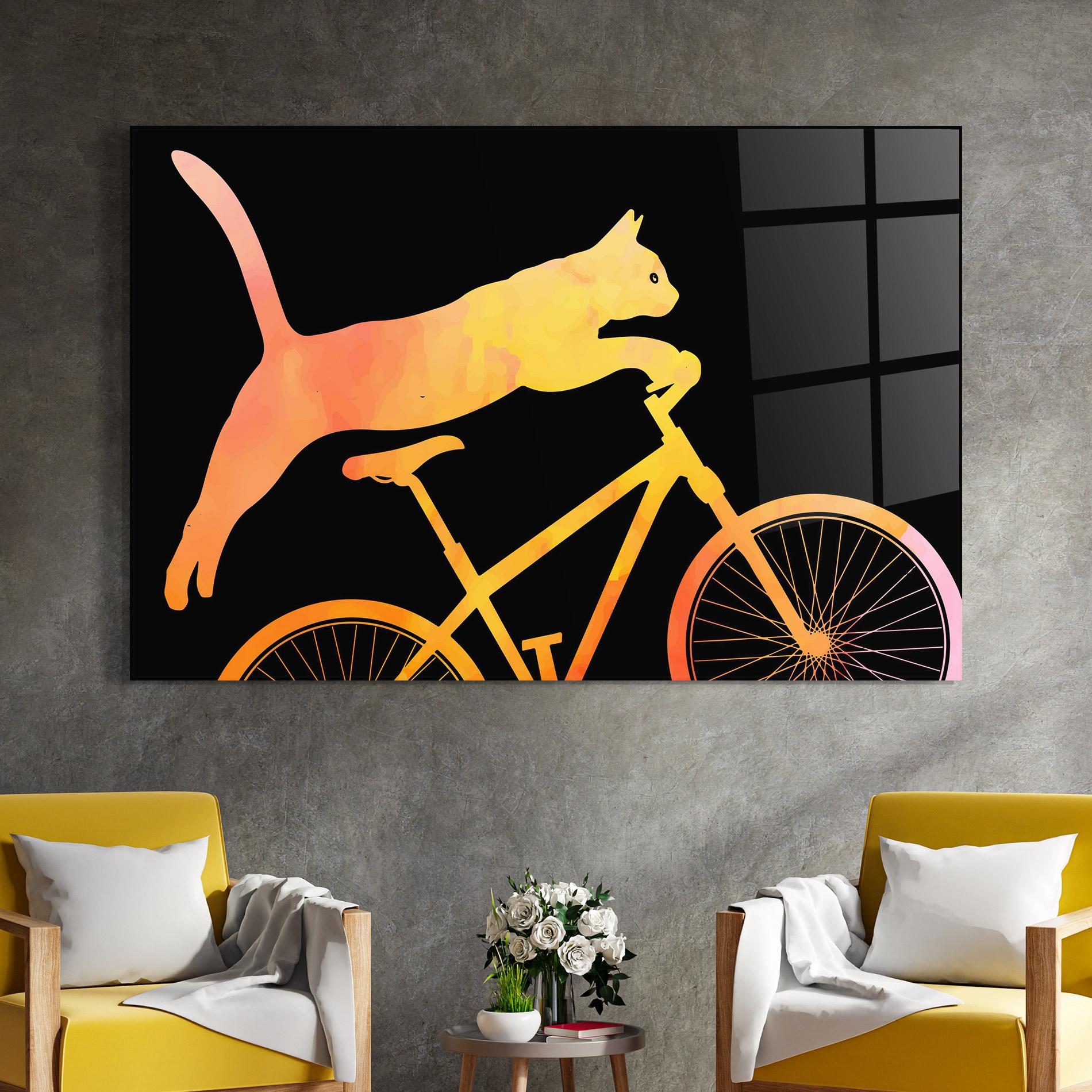 Glasbild Cat Bike mockup 4