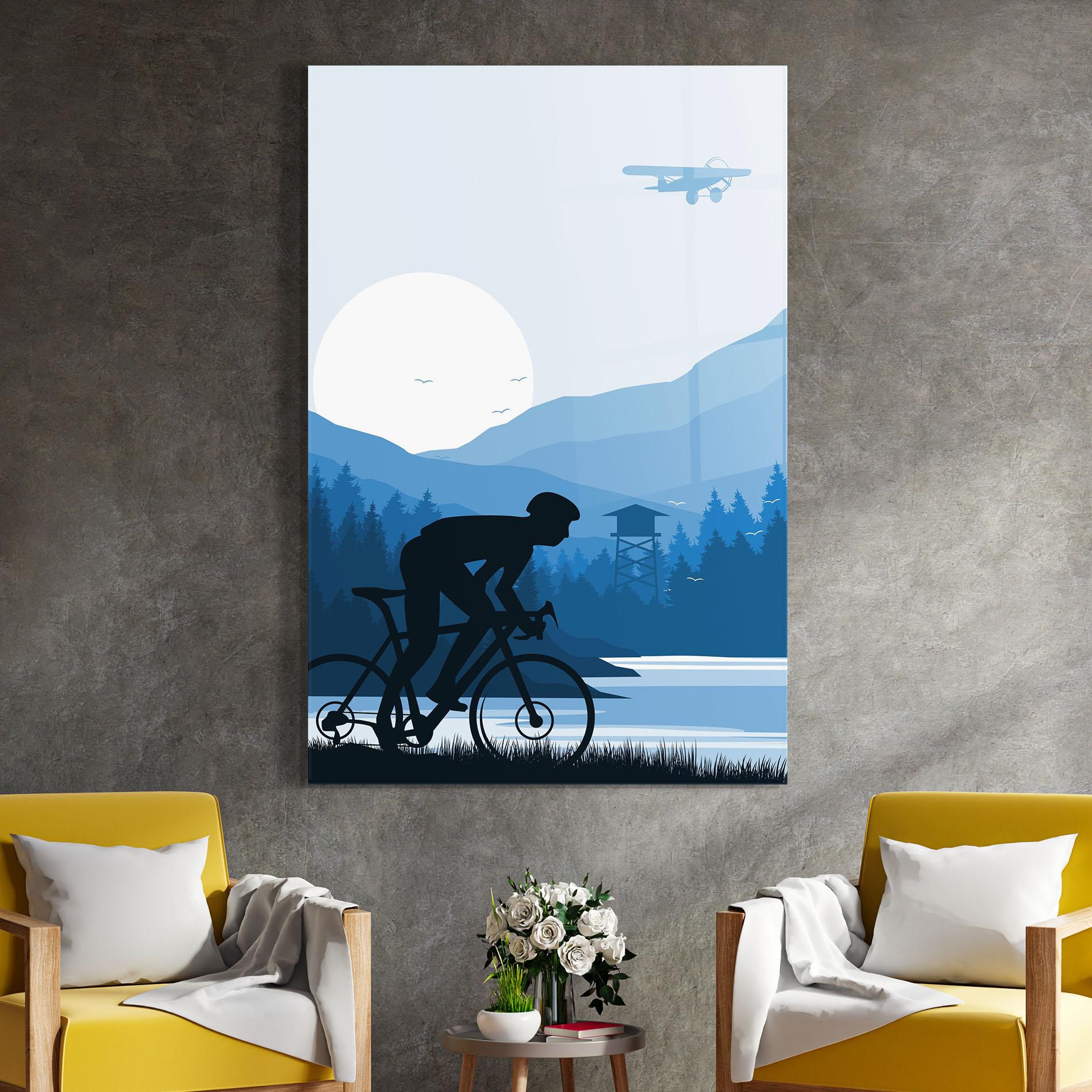 Glasbild Blue Light Bike mockup 4