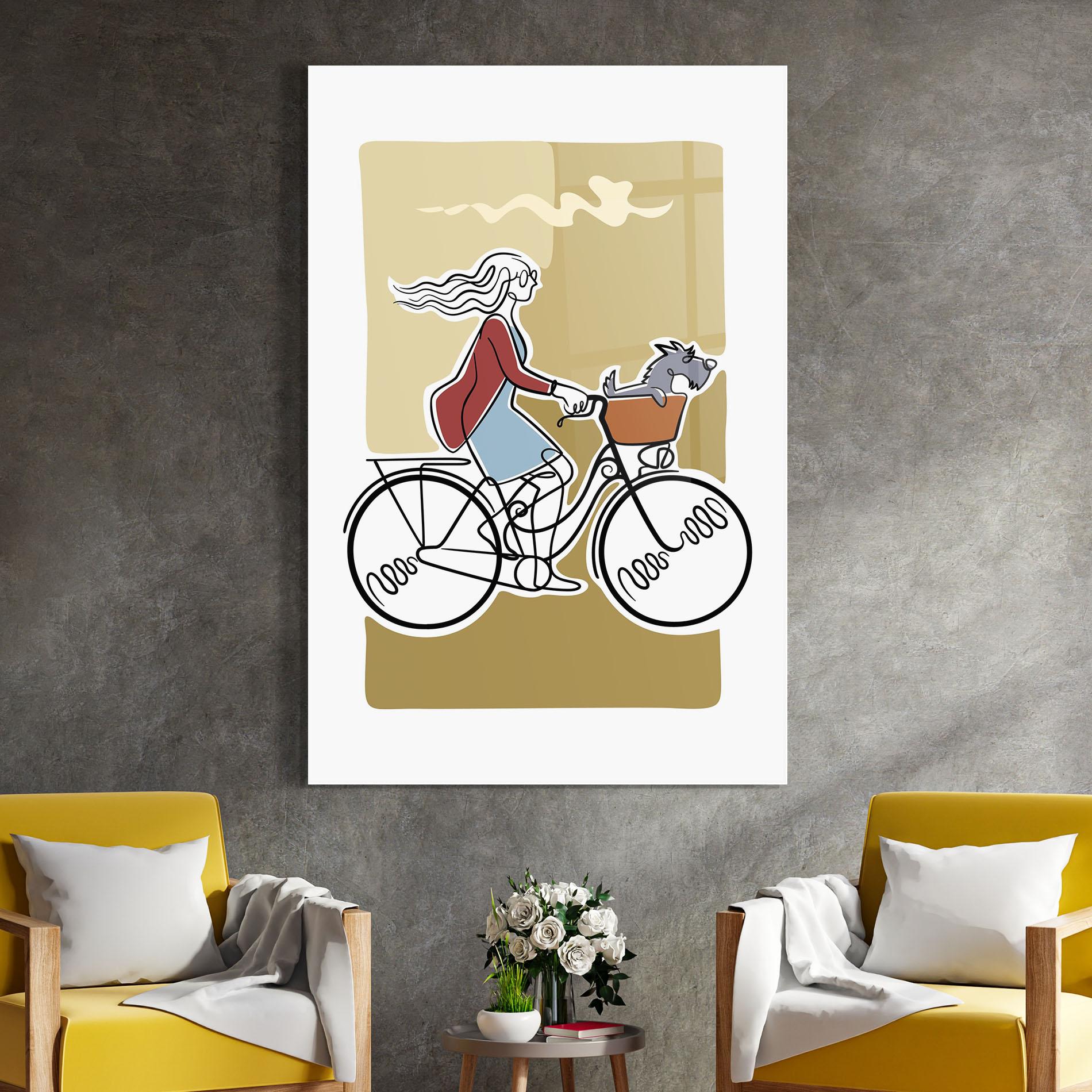 Glasbild Dog On Bike mockup 4
