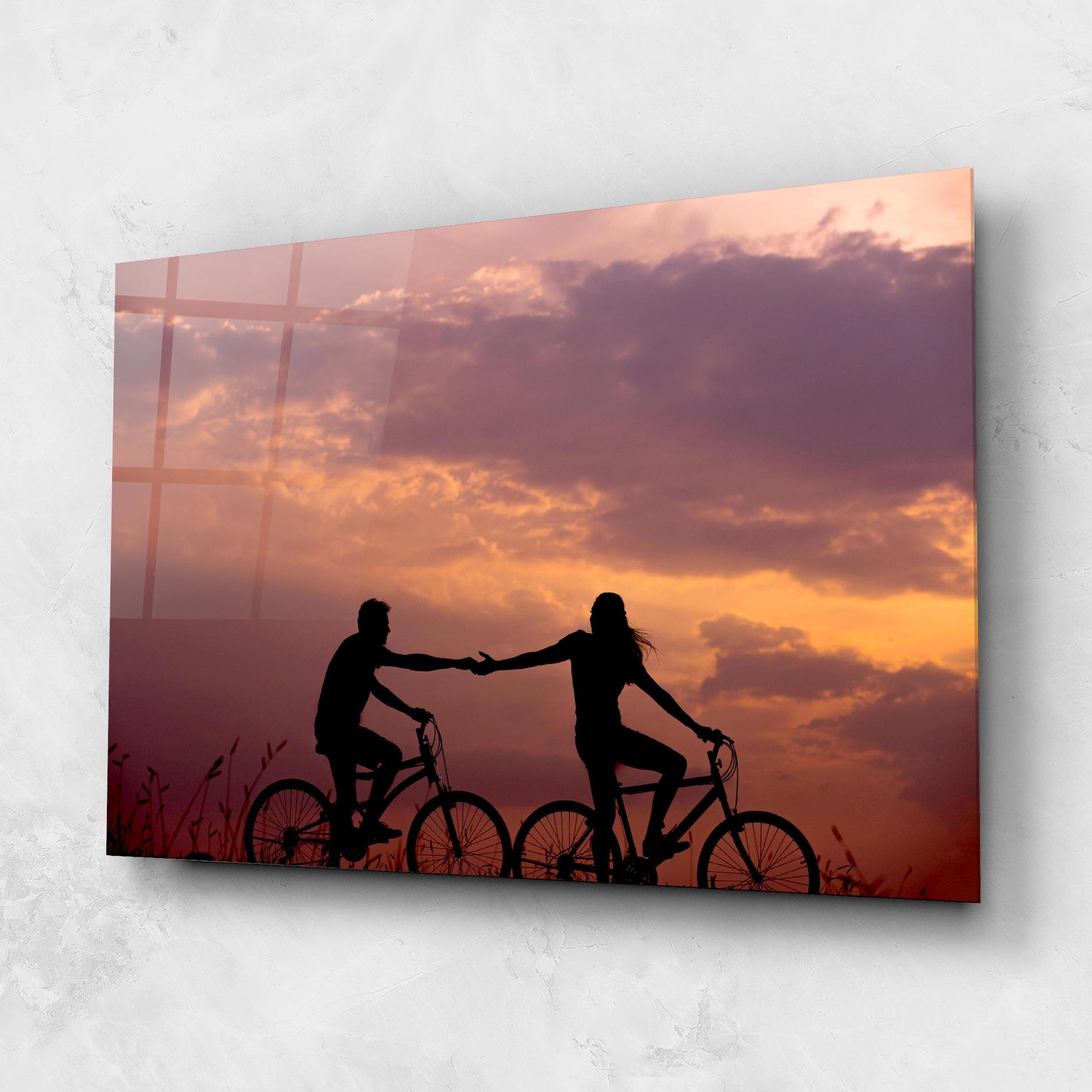Glasbild Bike Couple mockup 1