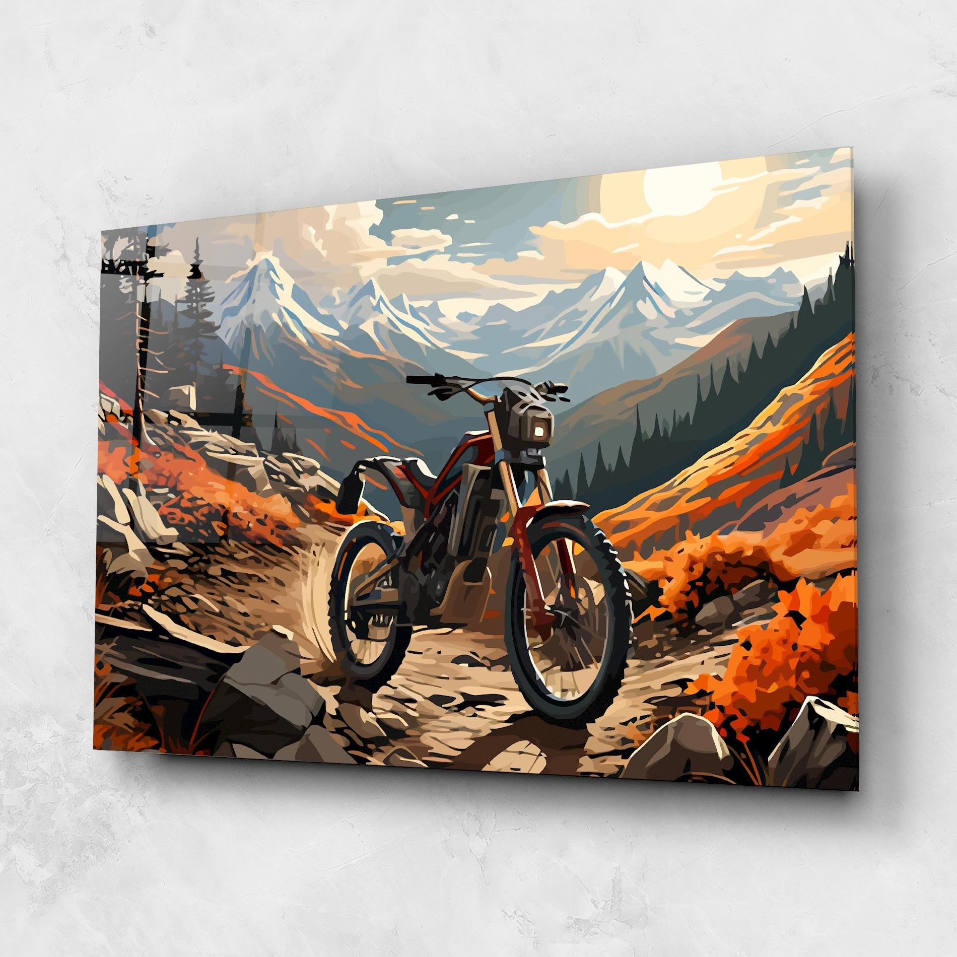 Glasbild Bike Mountain mockup 1