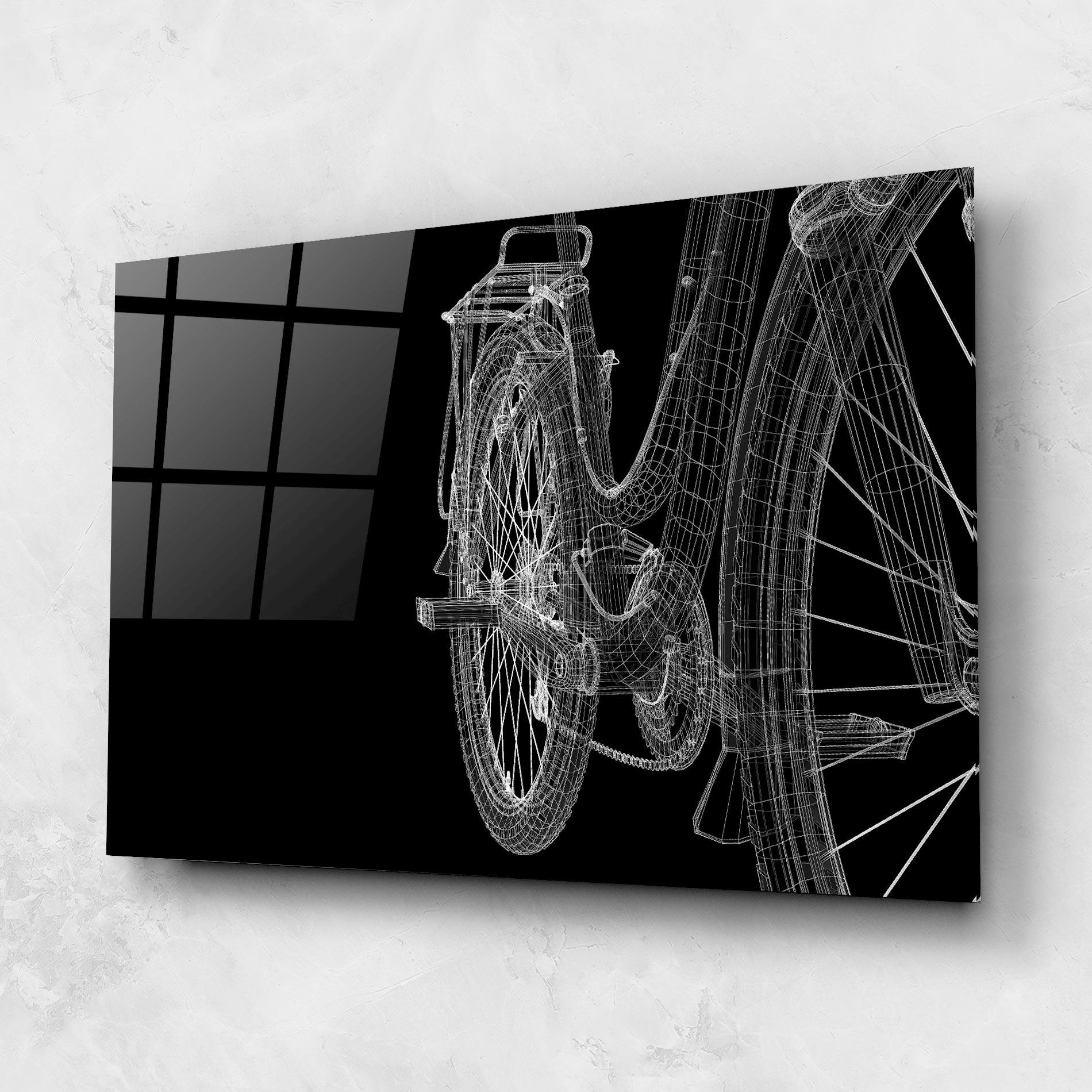 Glasbild Bike Wire Model 3d mockup 1