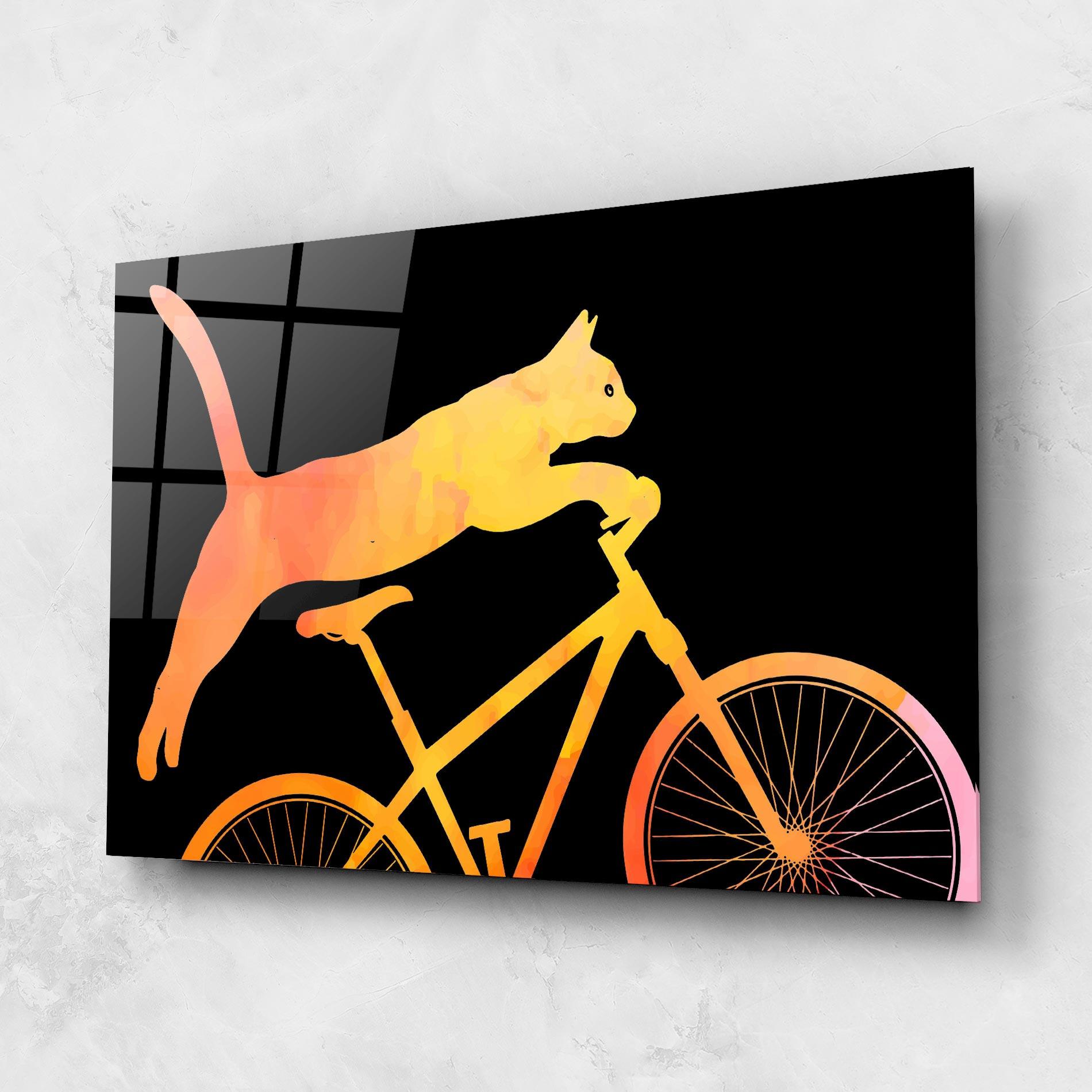 Glasbild Cat Bike mockup 1