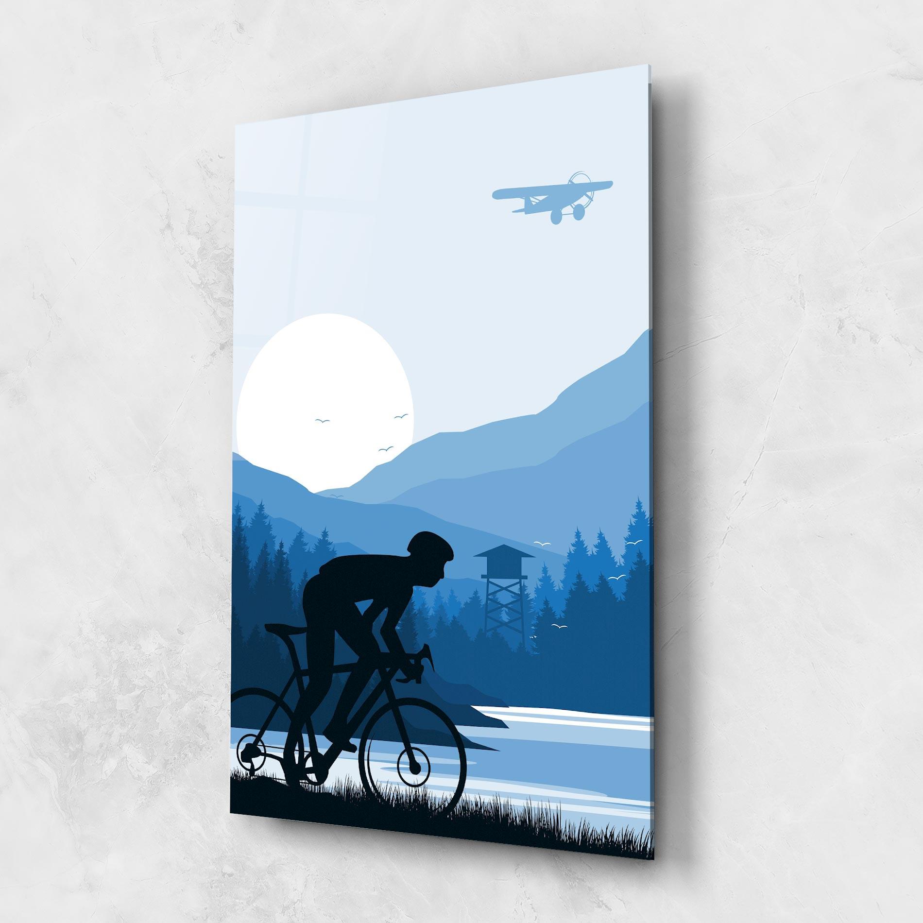 Glasbild Blue Light Bike mockup 1