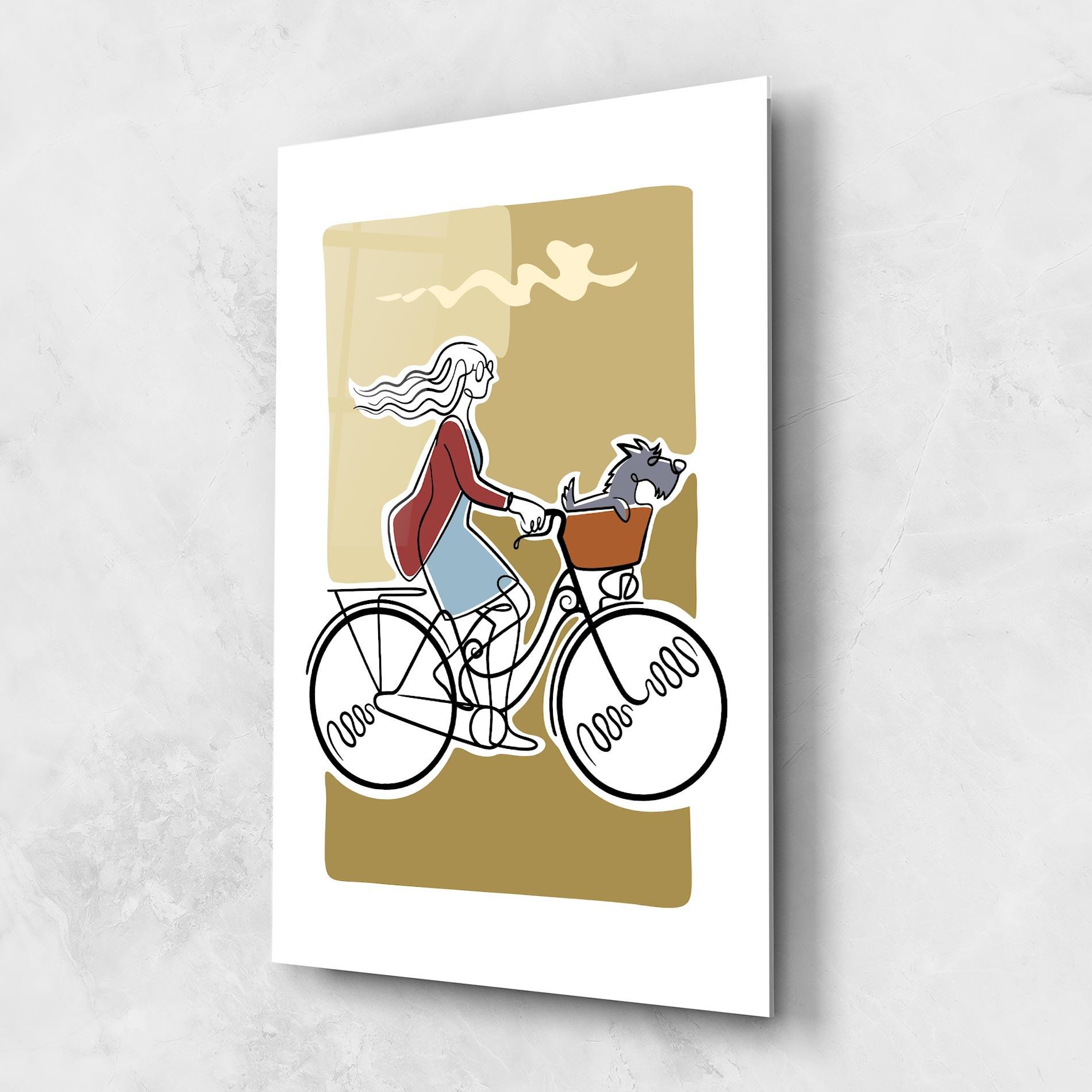 Glasbild Dog On Bike mockup 1