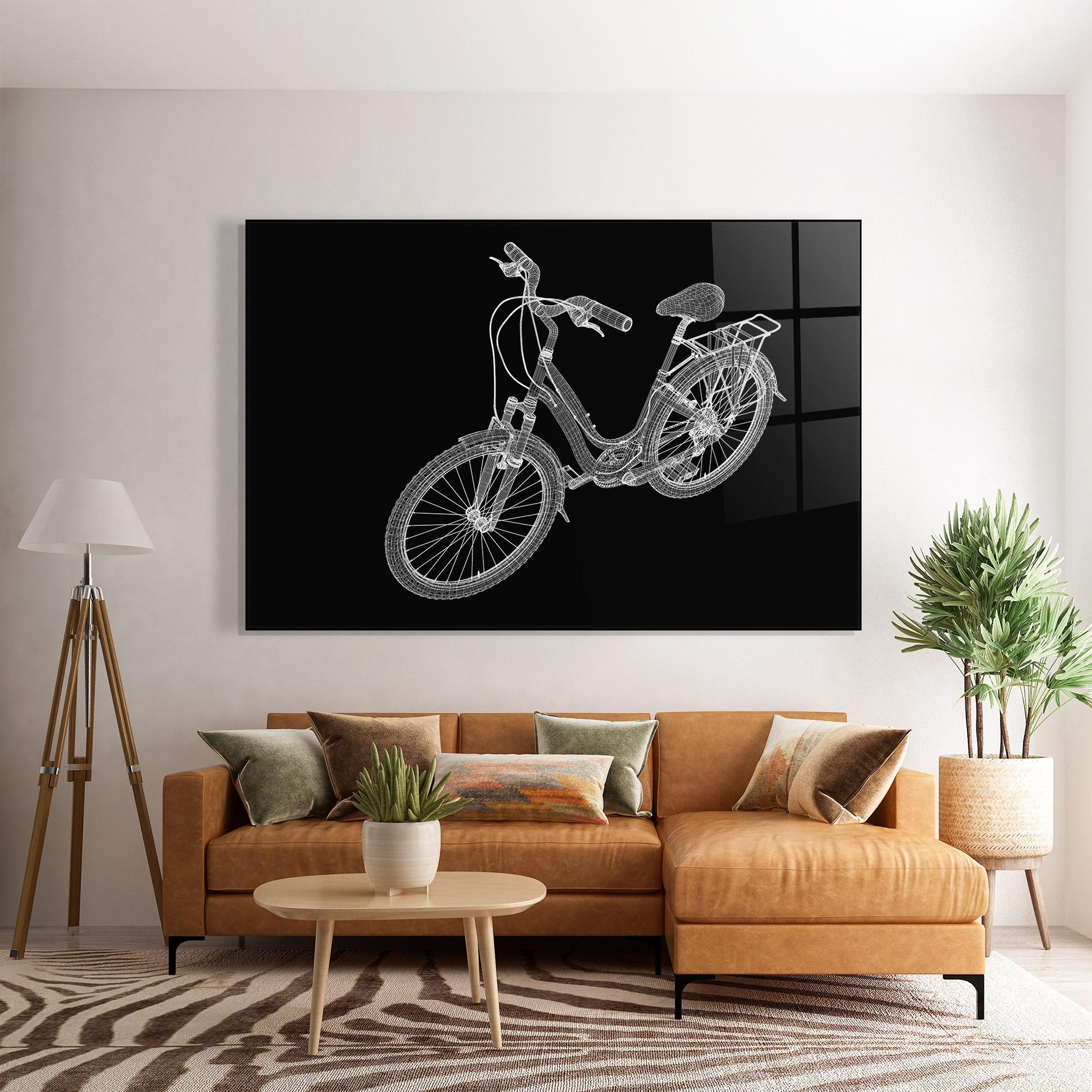 Glasbild Bicycle 3d Model mockup 7