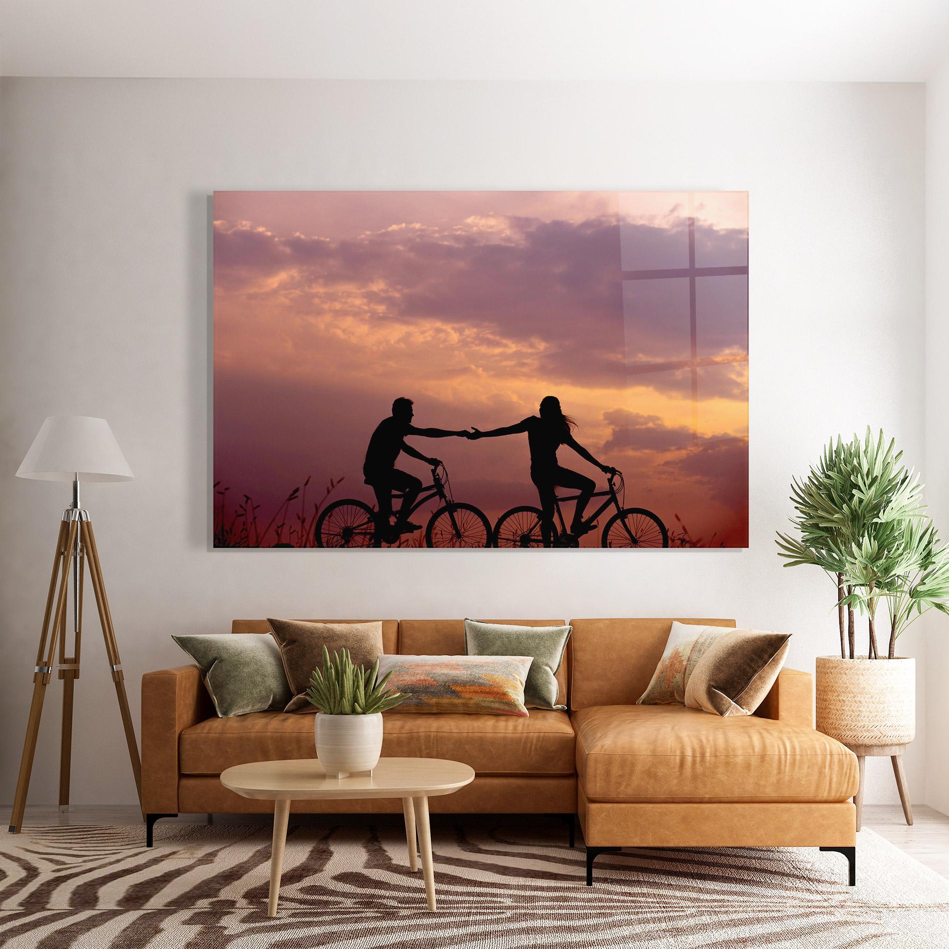 Glasbild Bike Couple mockup 7