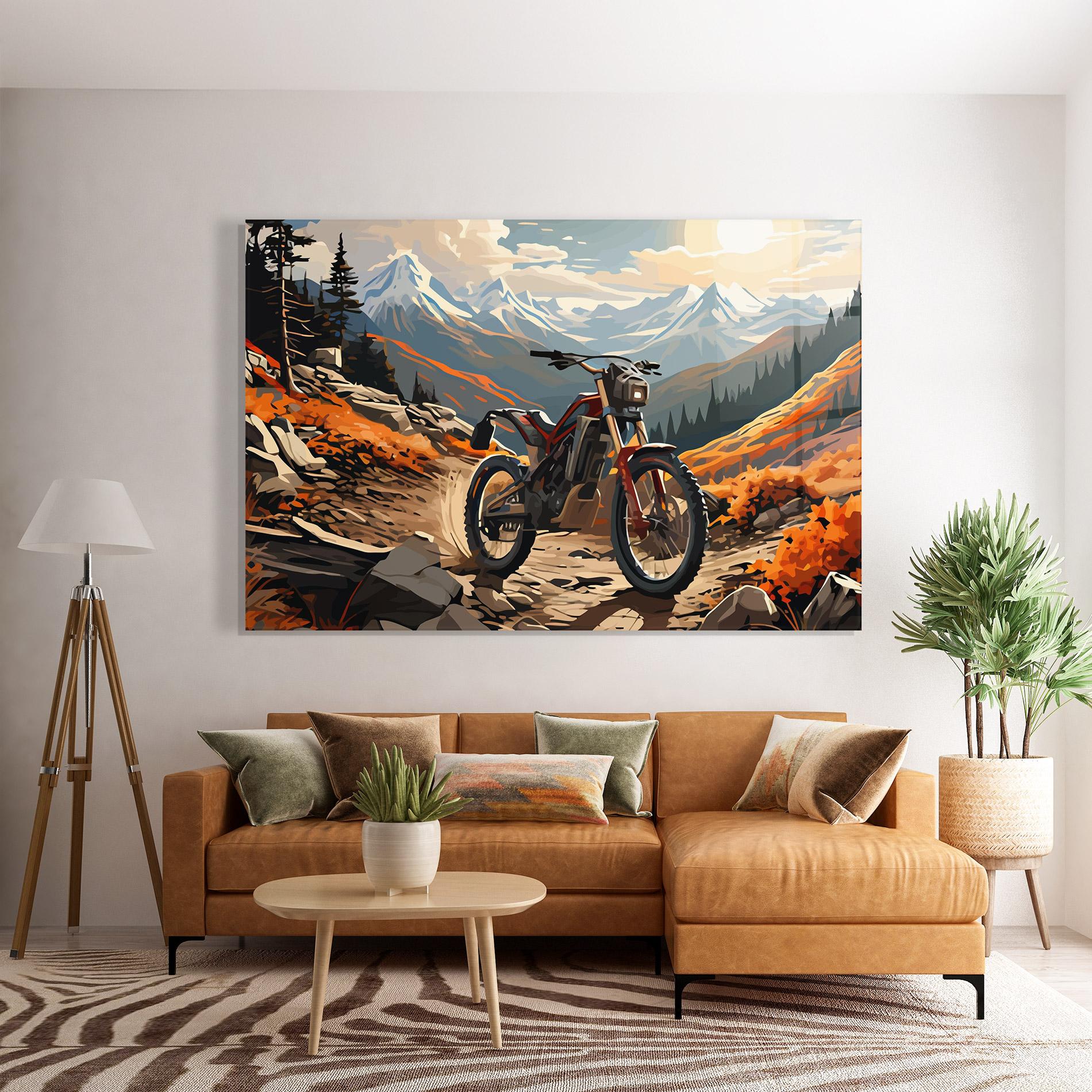 Glasbild Bike Mountain mockup 7
