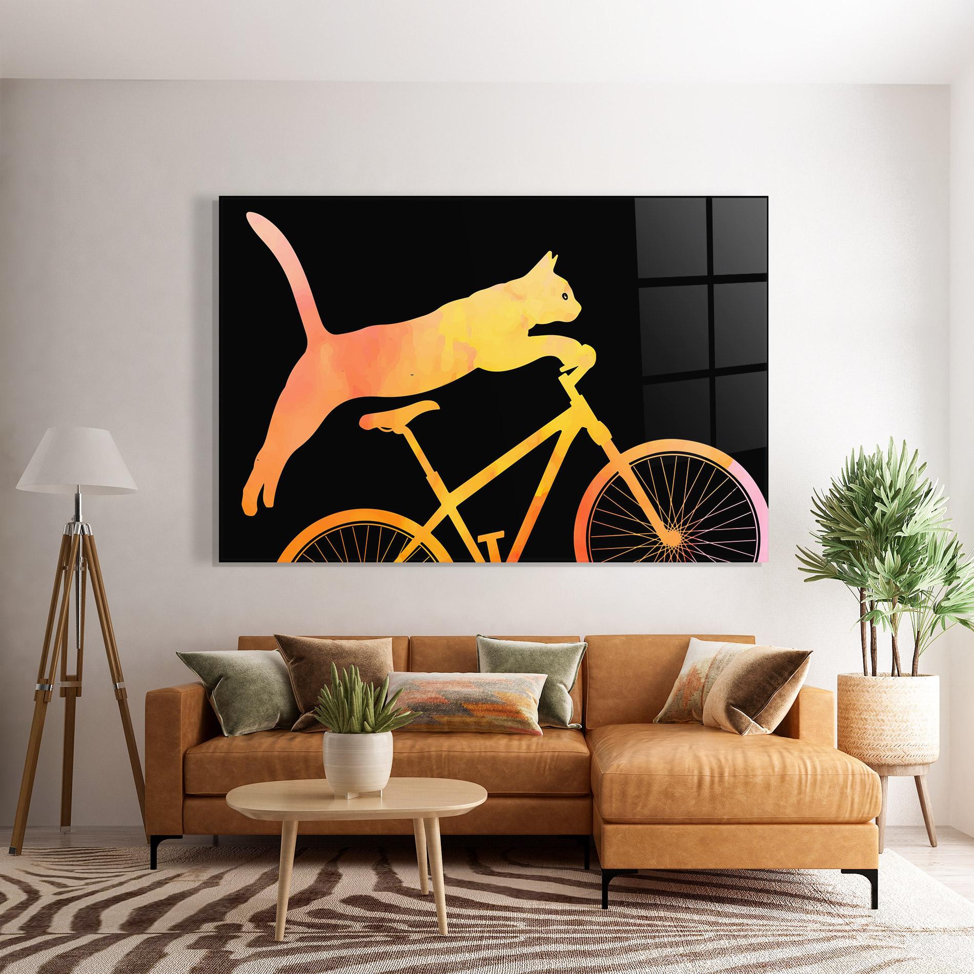 Glasbild Cat Bike mockup 7
