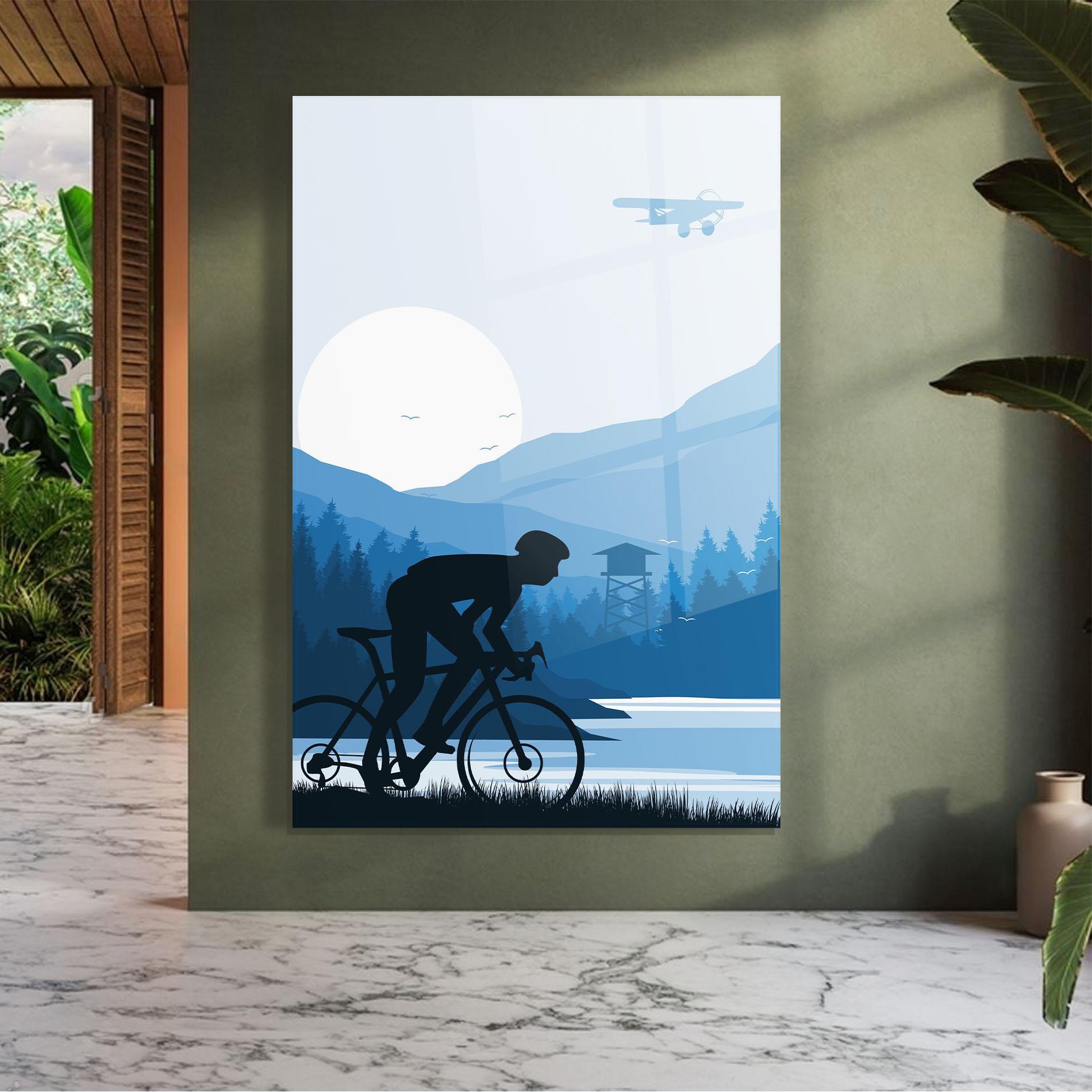 Glasbild Blue Light Bike mockup 7