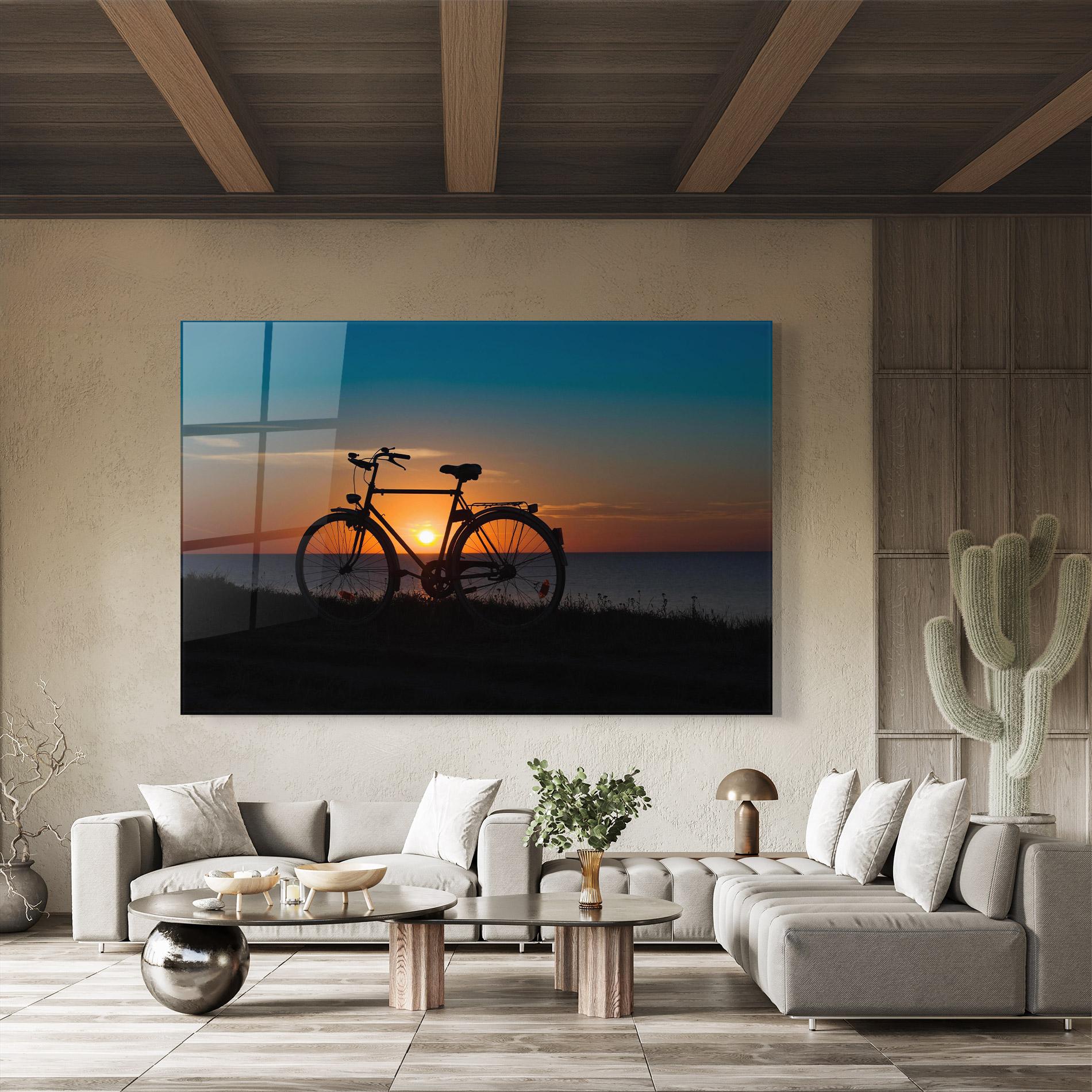Glasbild Bike Silhouette mockup 8