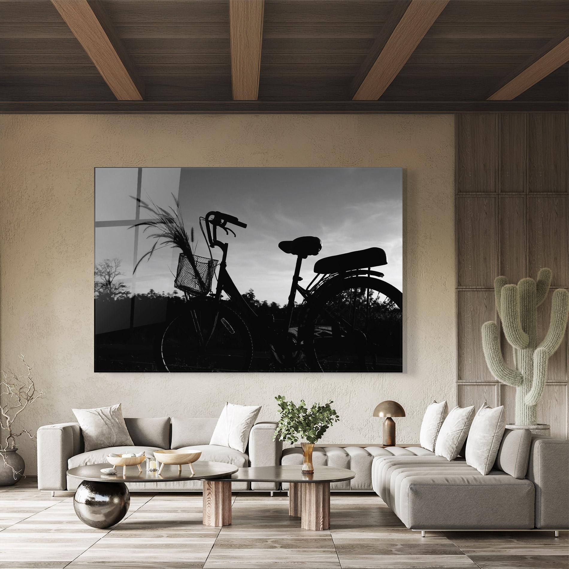 Glasbild Black Bike Shilouette mockup 8