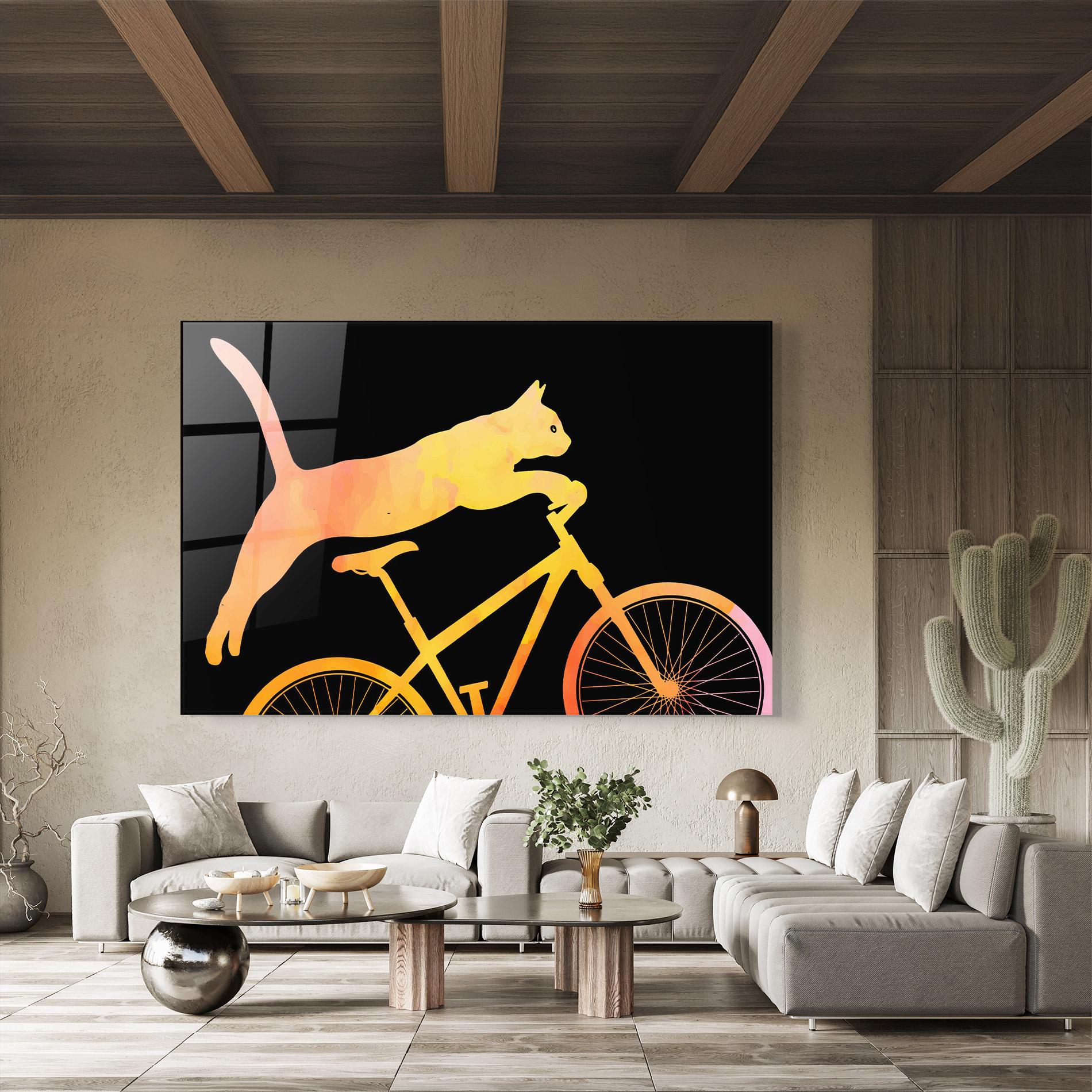 Glasbild Cat Bike mockup 8