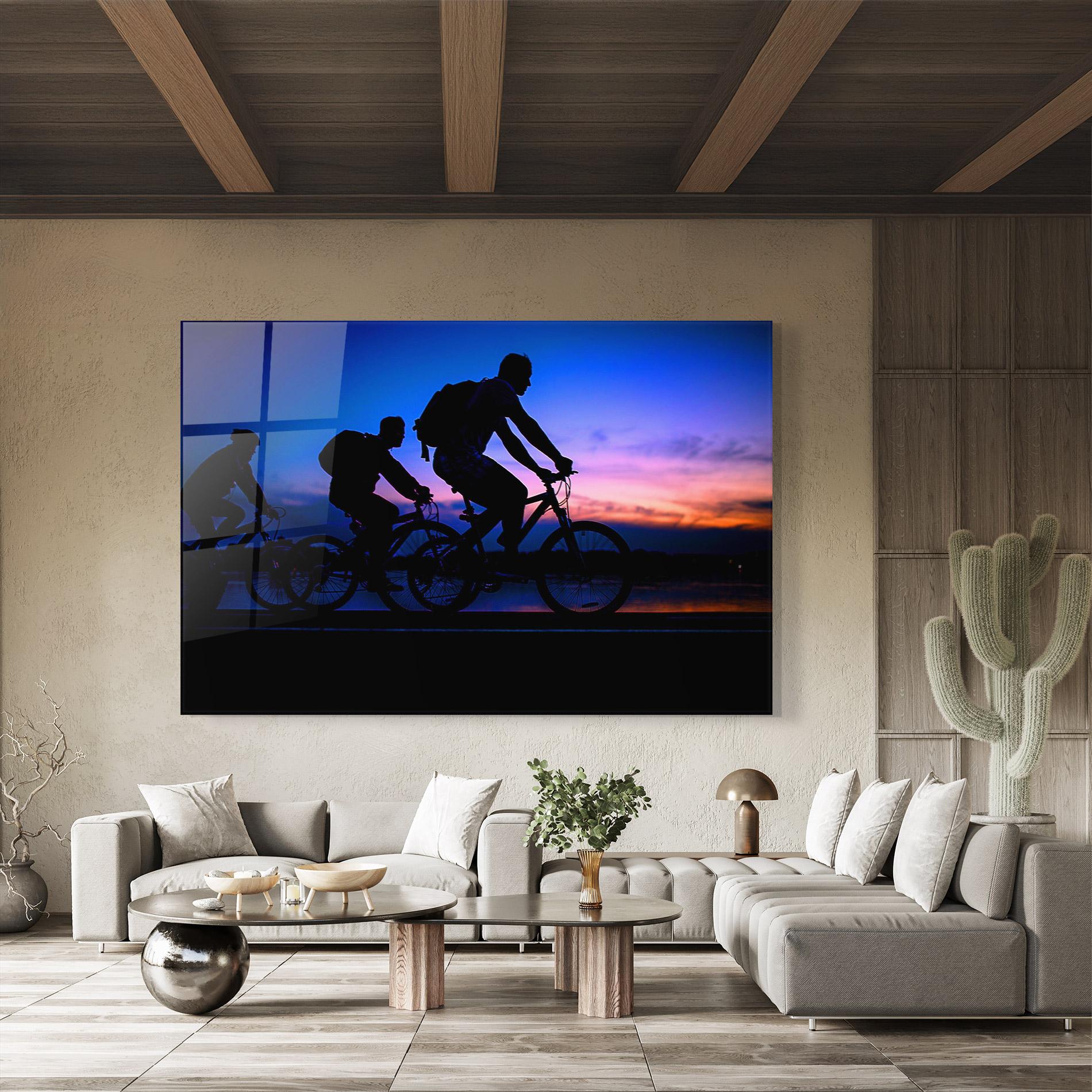 Glasbild Dark Blue Sky Shilouette mockup 8