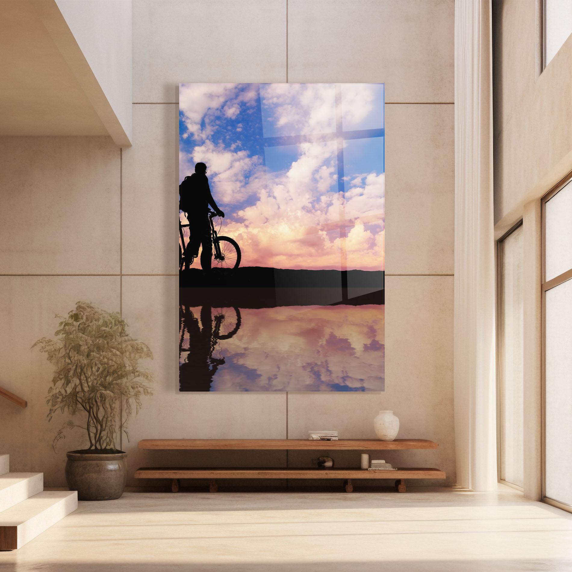 Glasbild Bike Sunset mockup 8