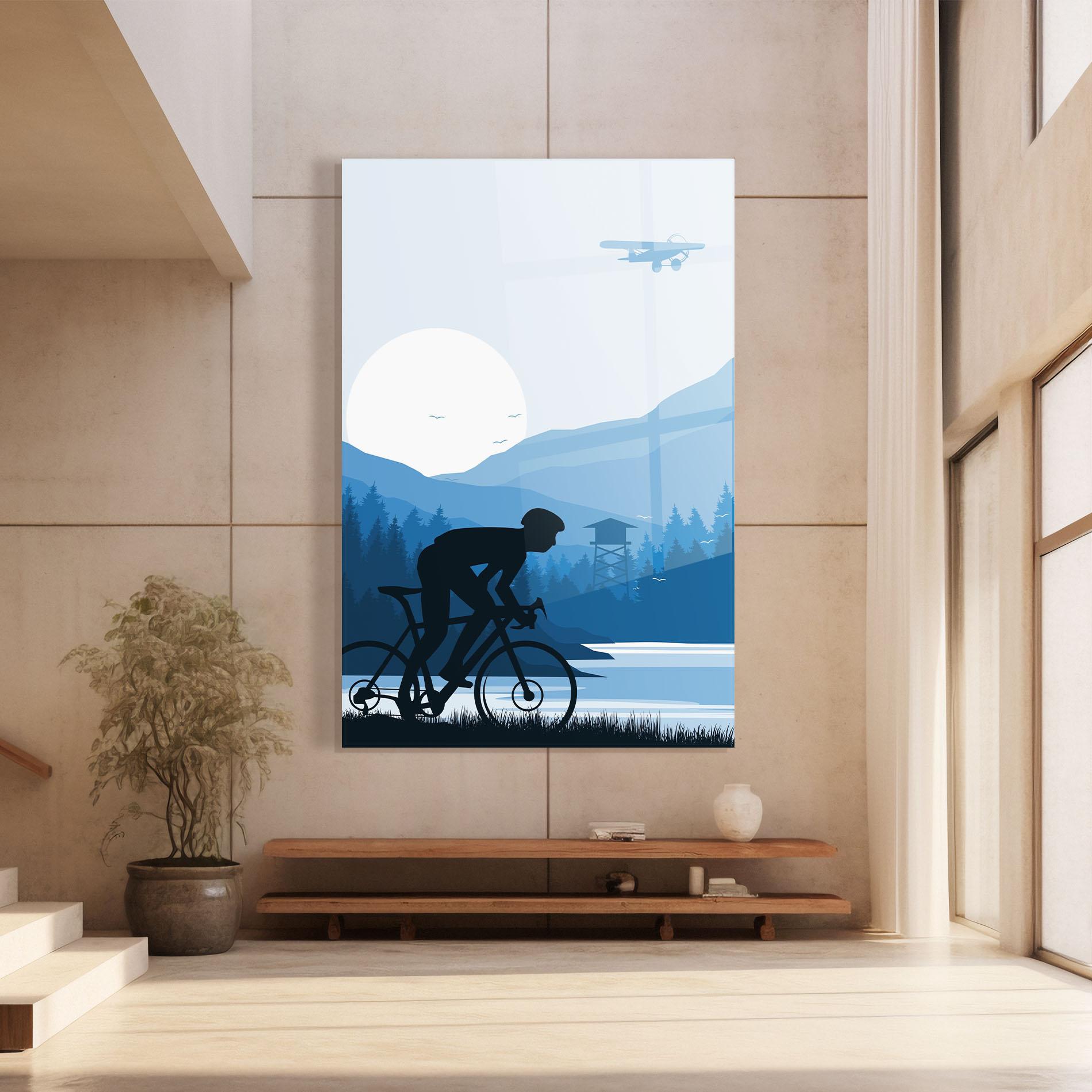 Glasbild Blue Light Bike mockup 8