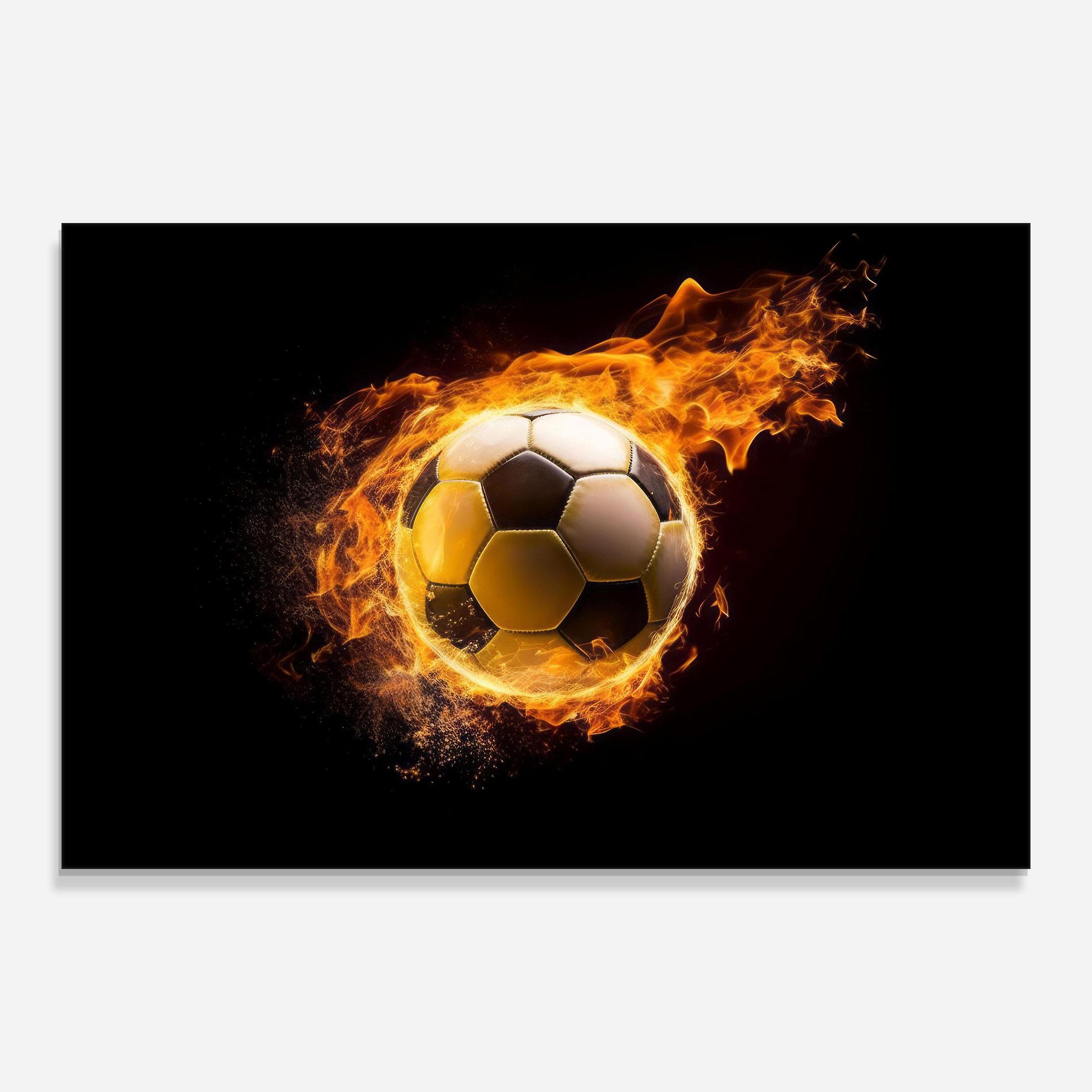 Glasbild Fire Football mockup 0