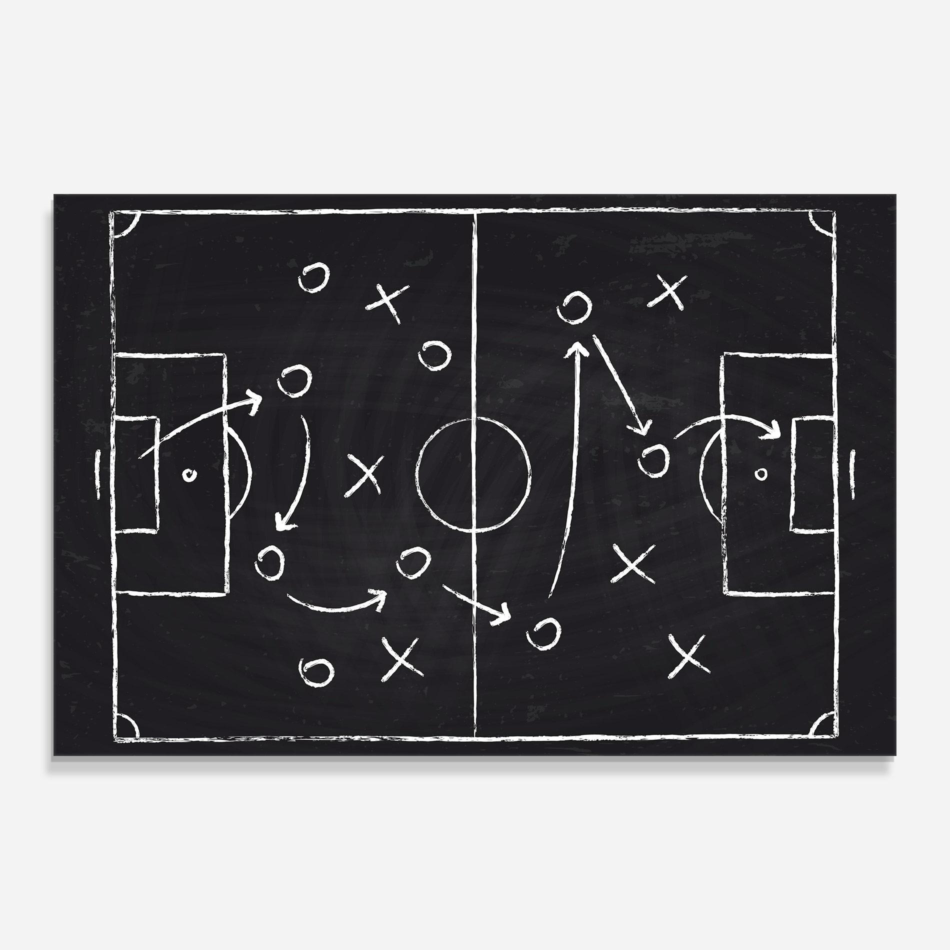 Glasbild Grey Board Football mockup 0