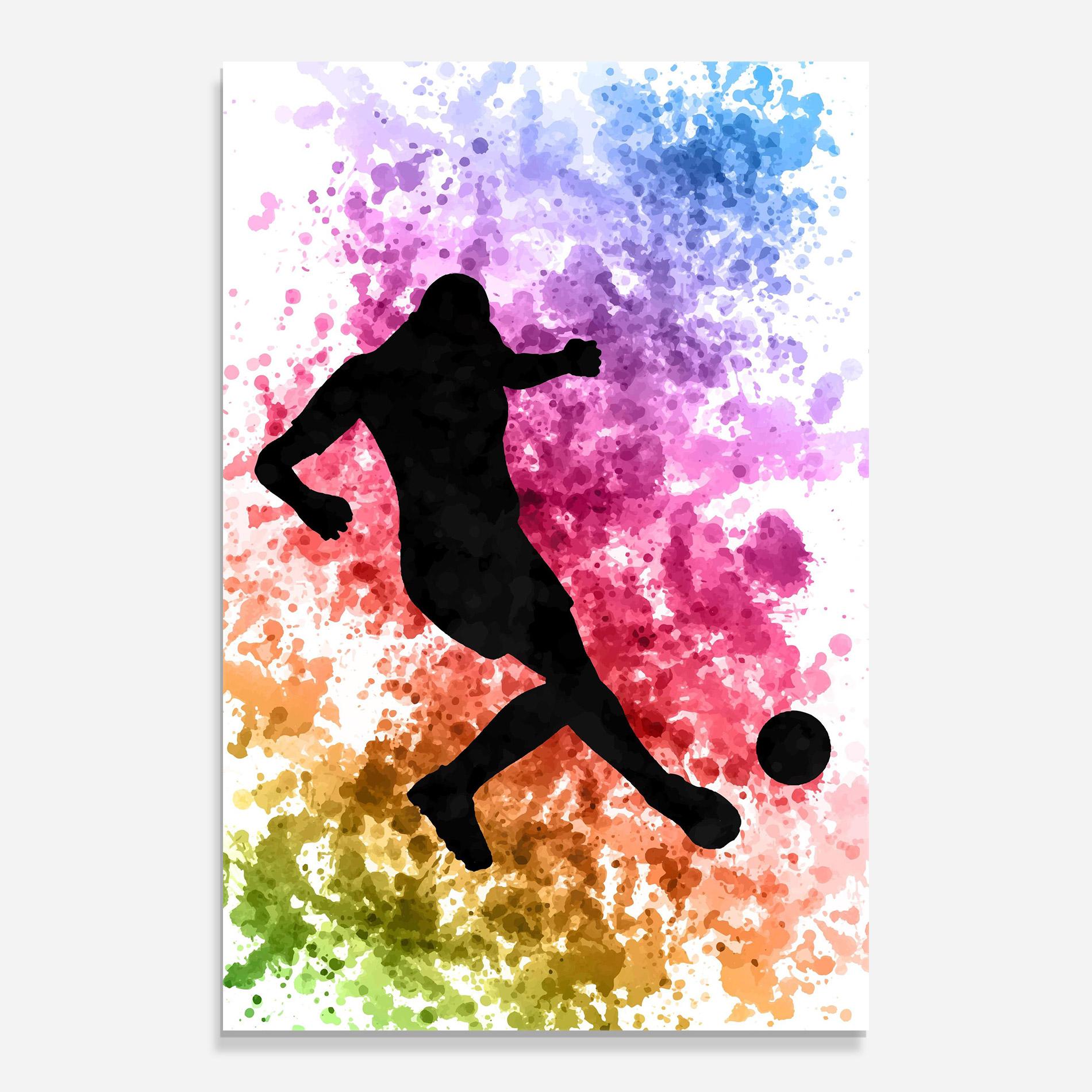 Glasbild Colorful Art Football mockup 0