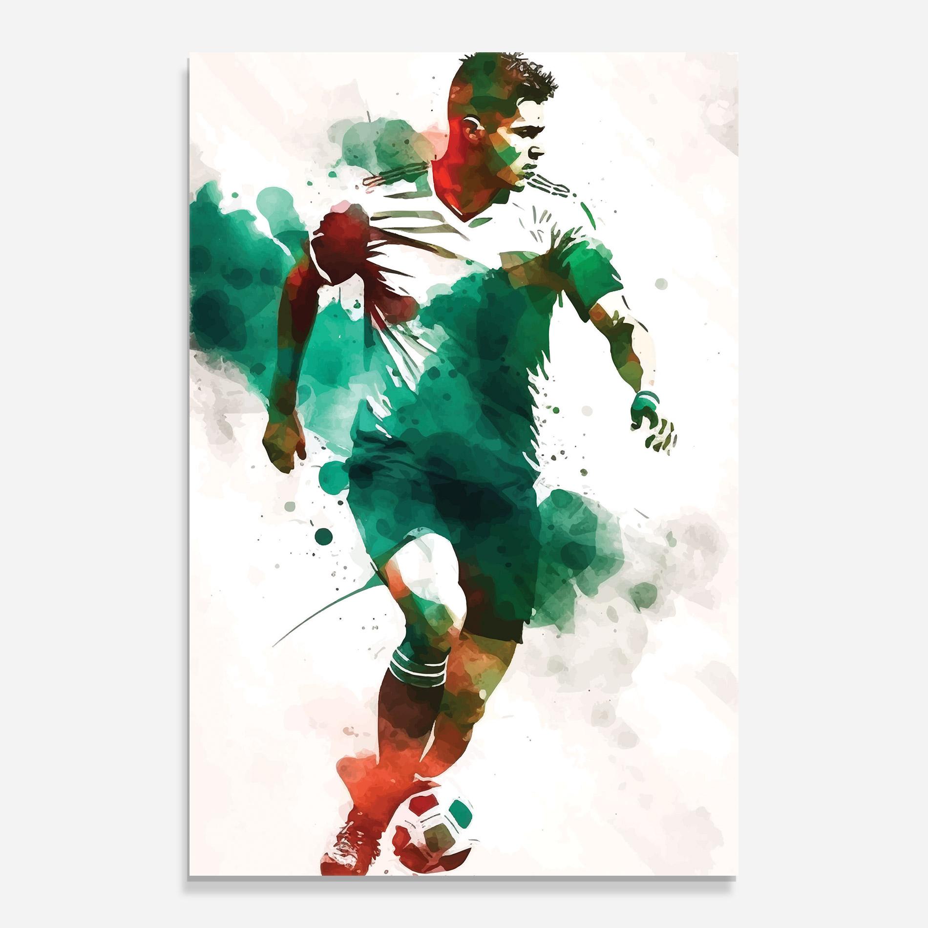 Glasbild Green Football mockup 0