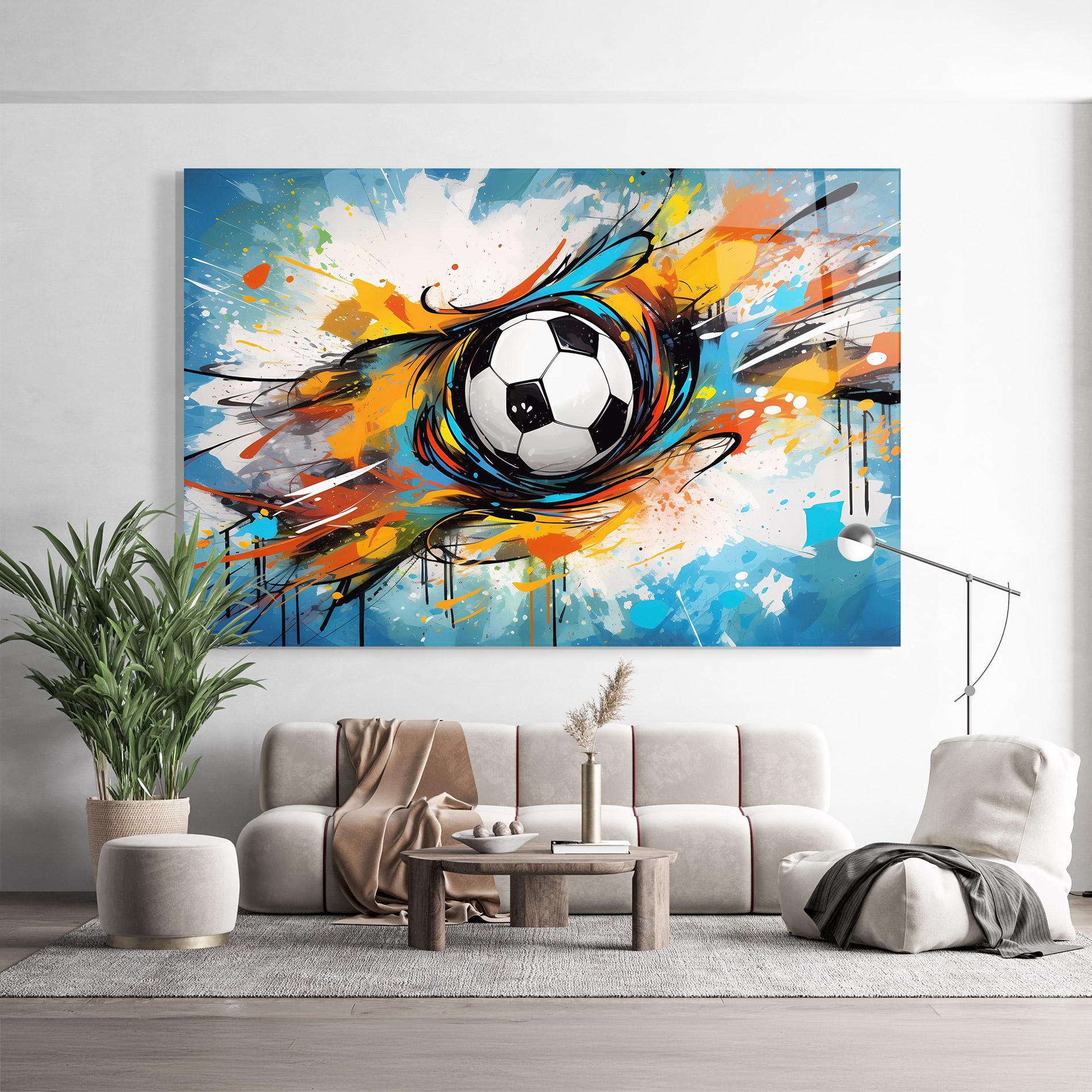 Glasbild Football Flight Graffiti mockup 9