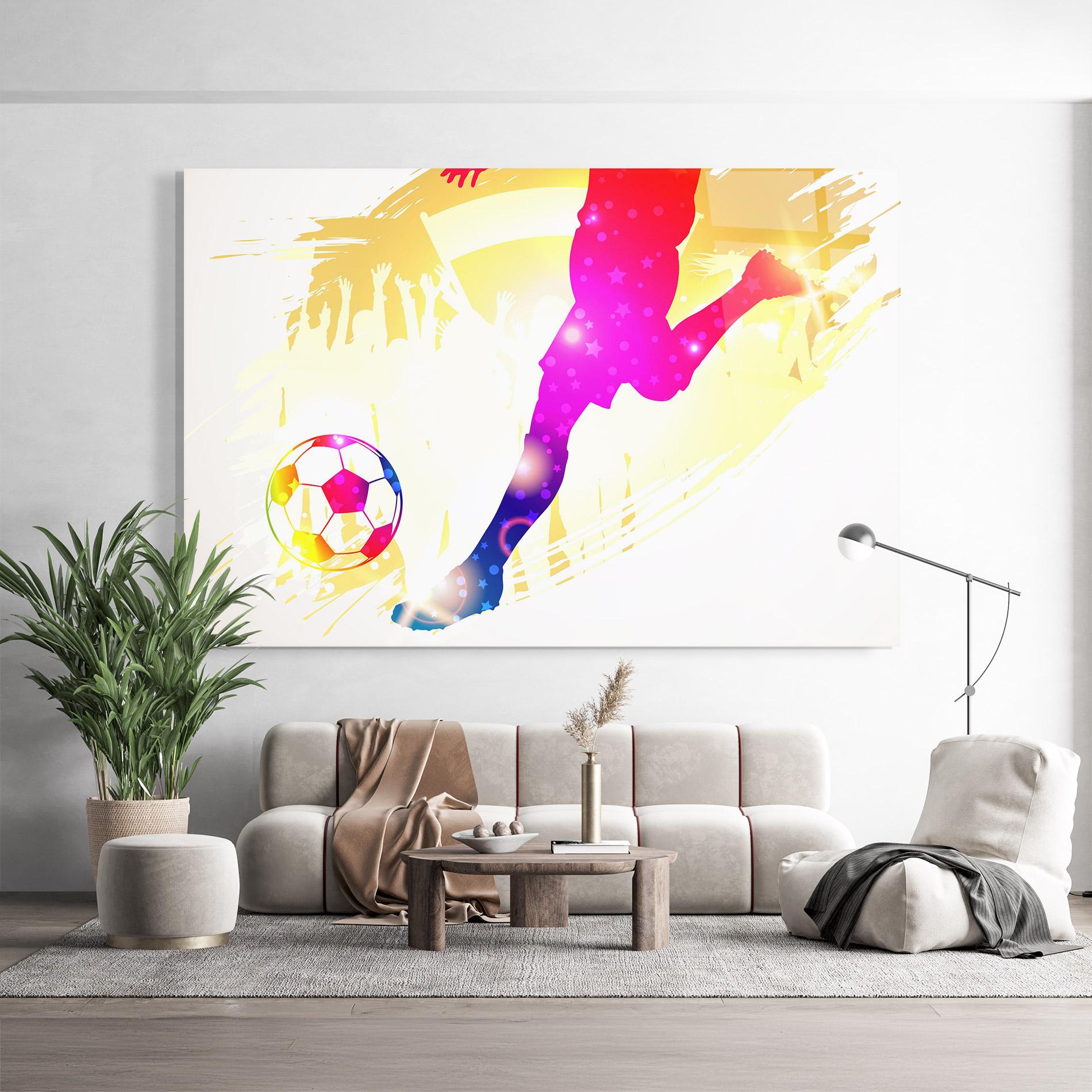 Glasbild Football Gold Art mockup 9
