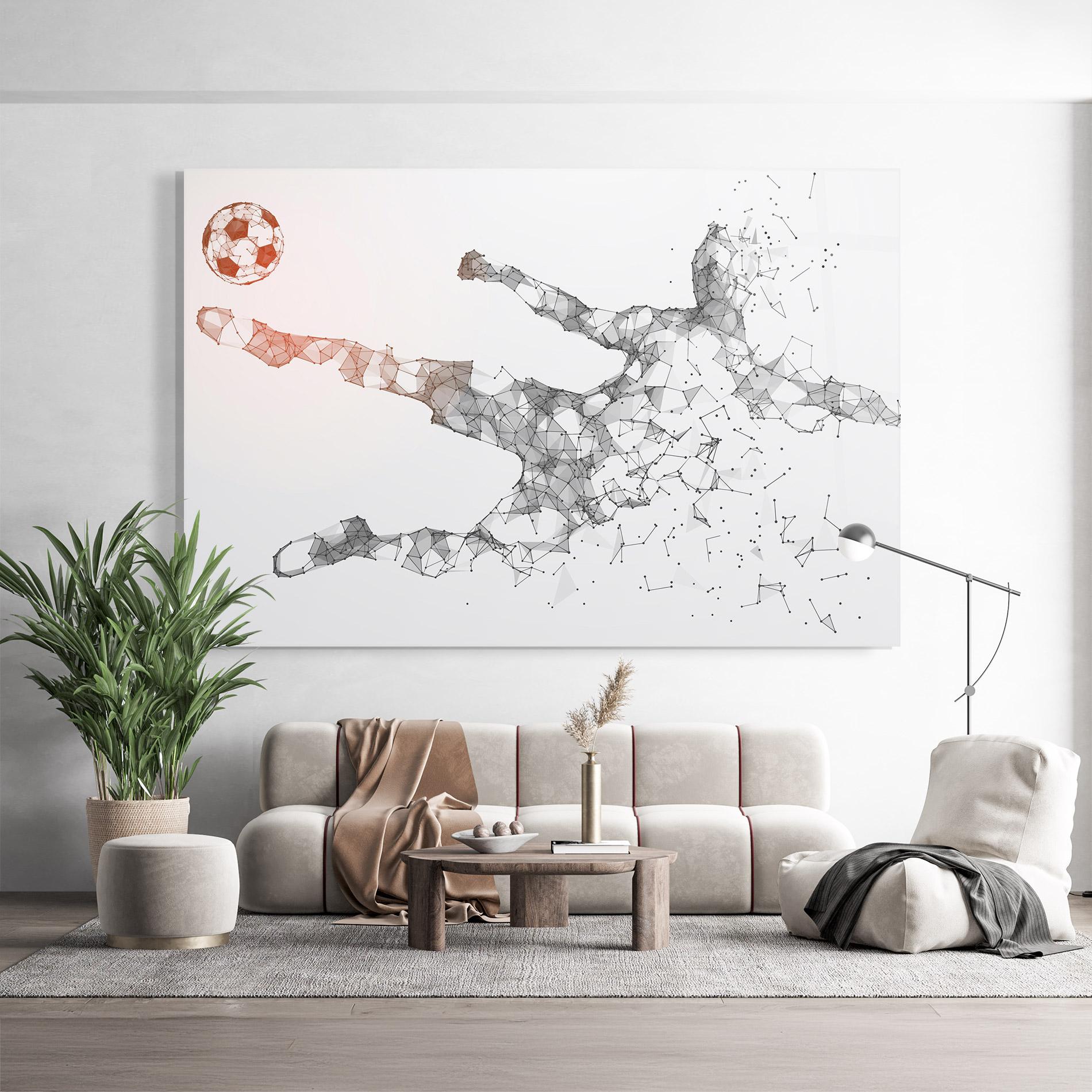 Glasbild Football Orange Ball mockup 9