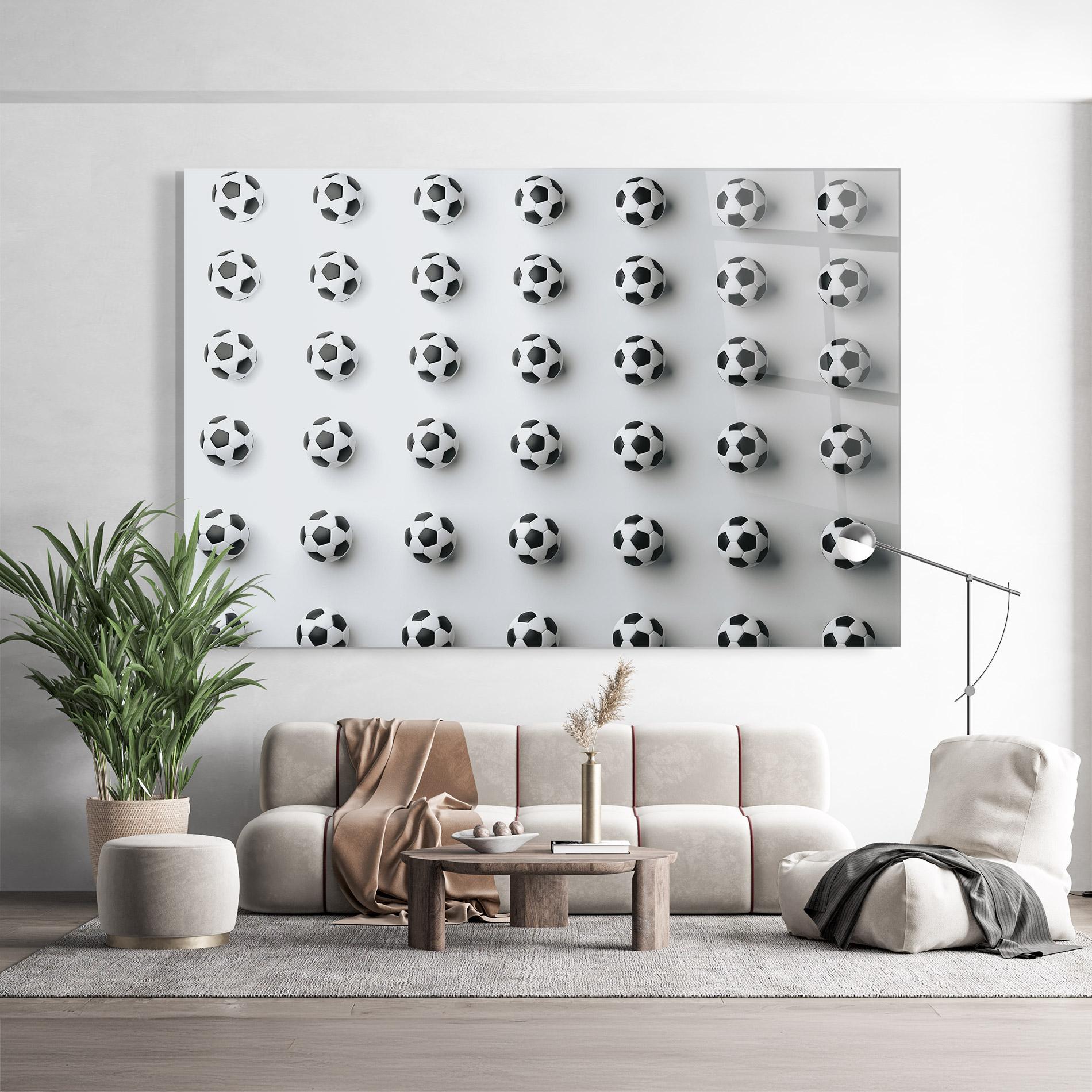 Glasbild Football Pattern mockup 9