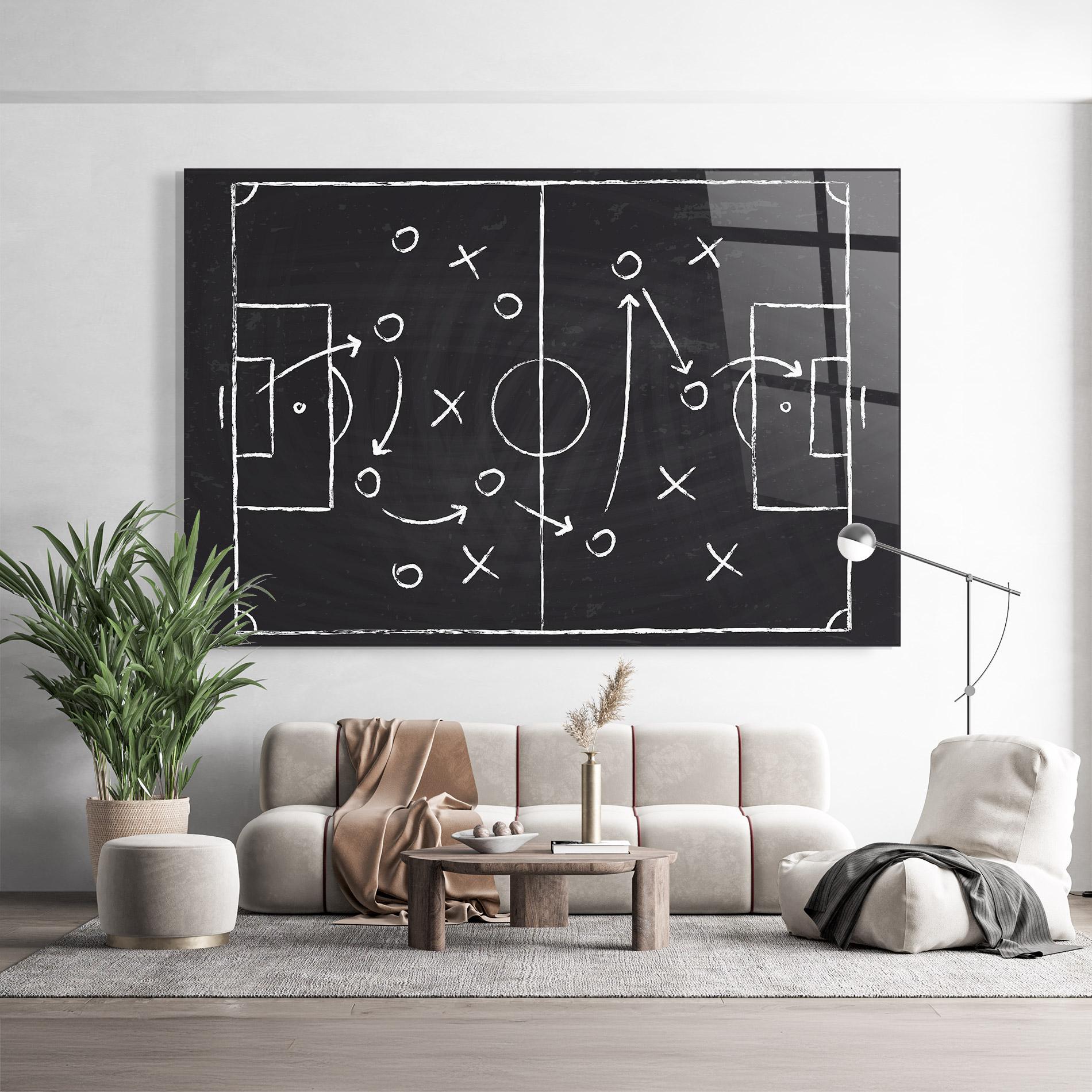 Glasbild Grey Board Football mockup 9