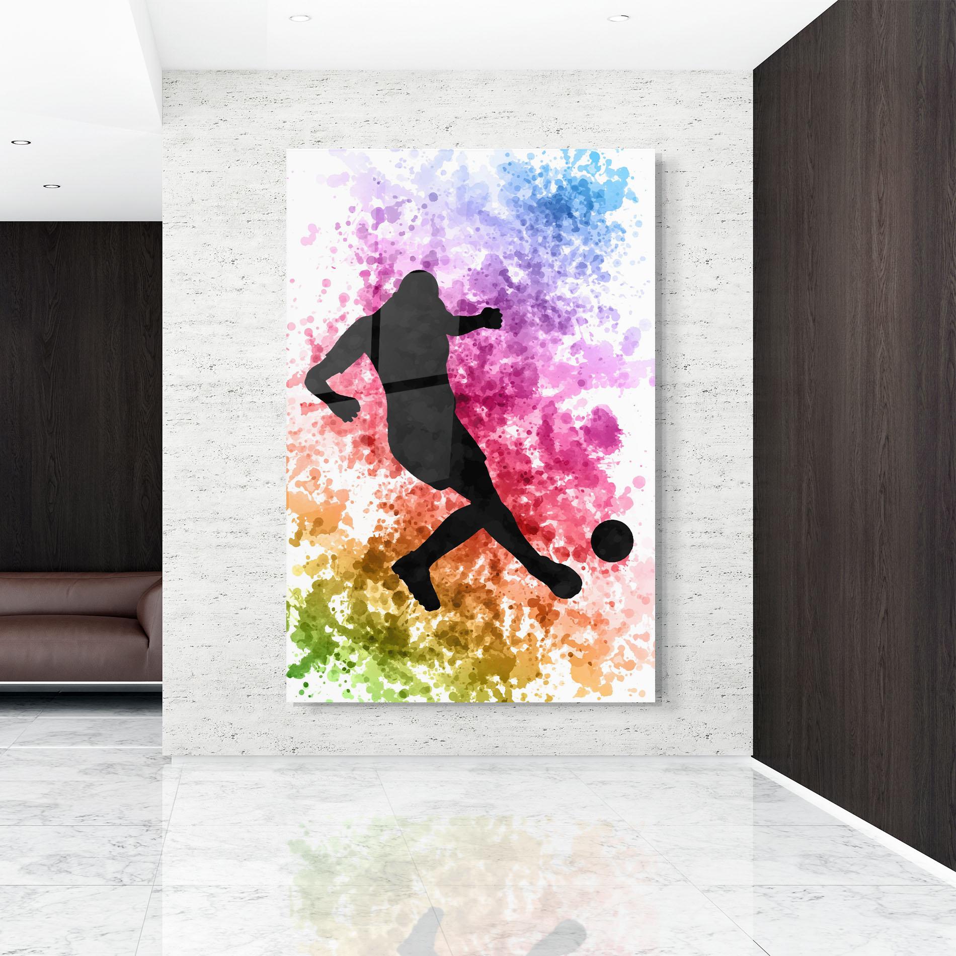 Glasbild Colorful Art Football mockup 9