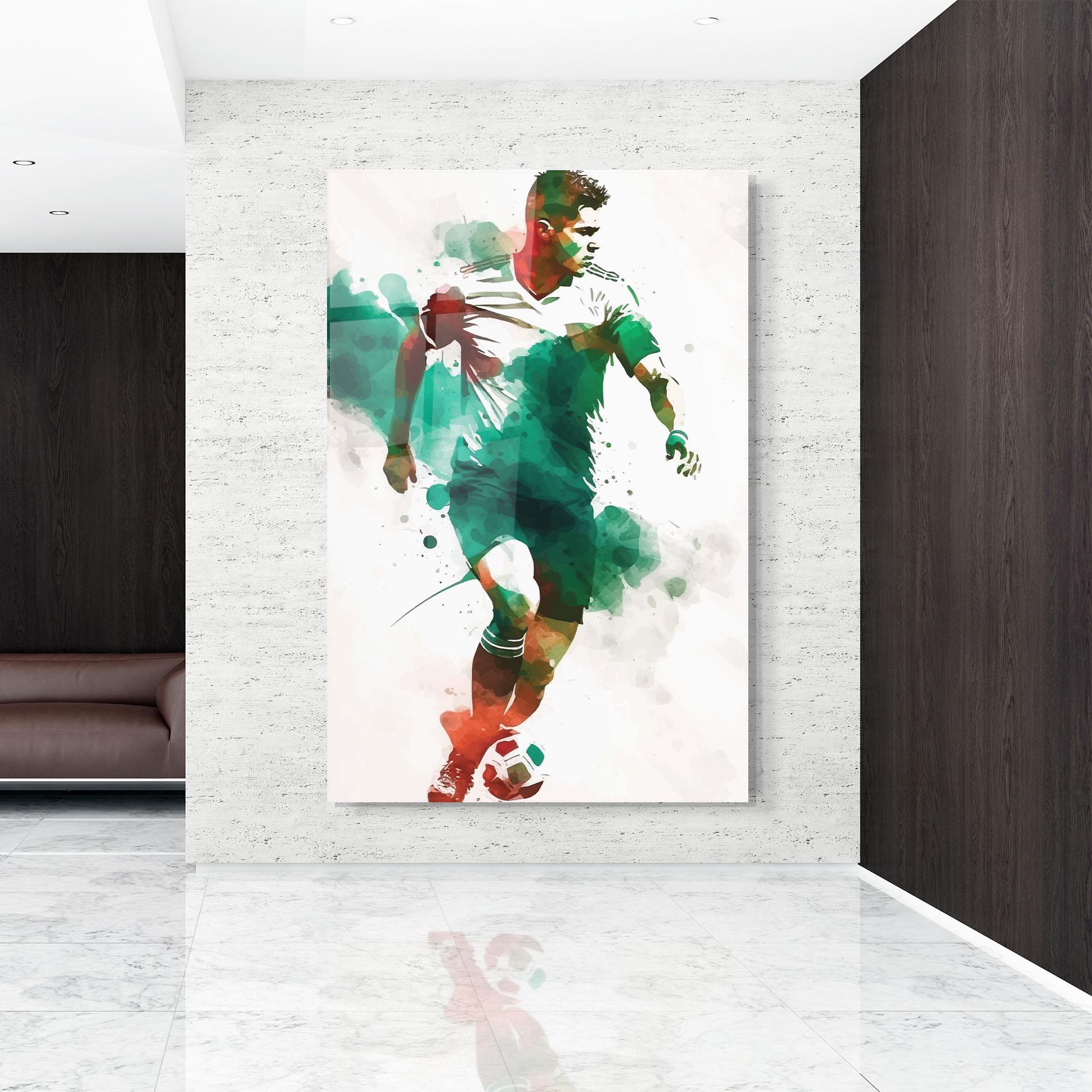 Glasbild Green Football mockup 9