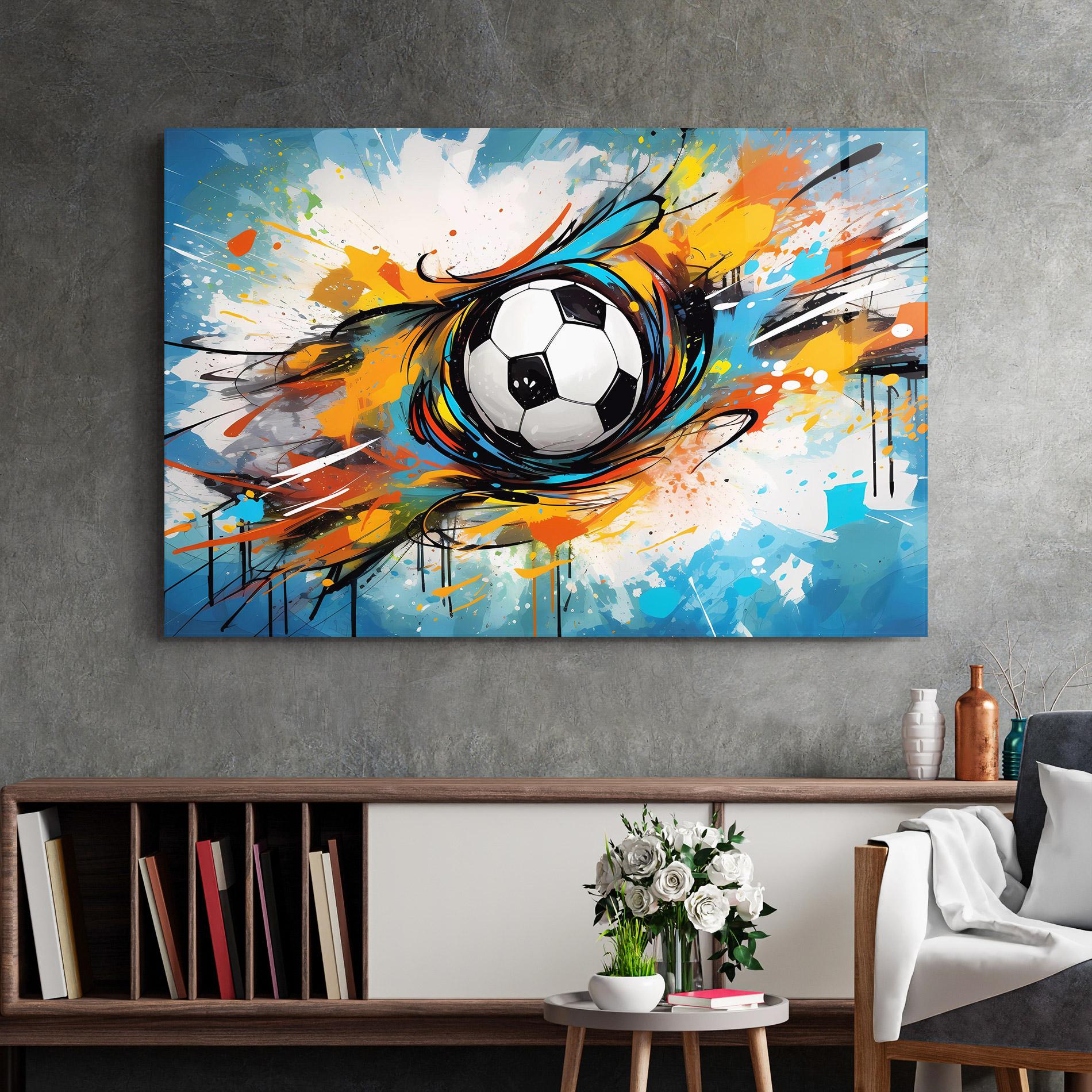Glasbild Football Flight Graffiti mockup 2