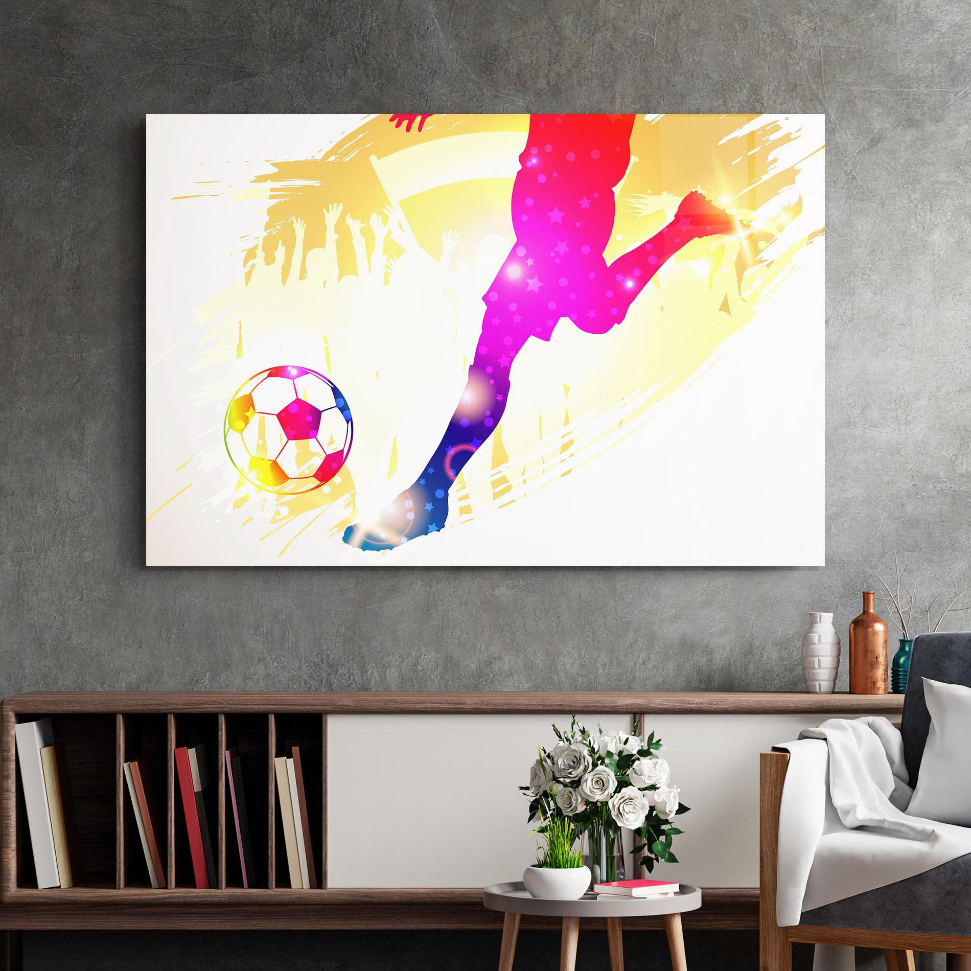 Glasbild Football Gold Art mockup 2