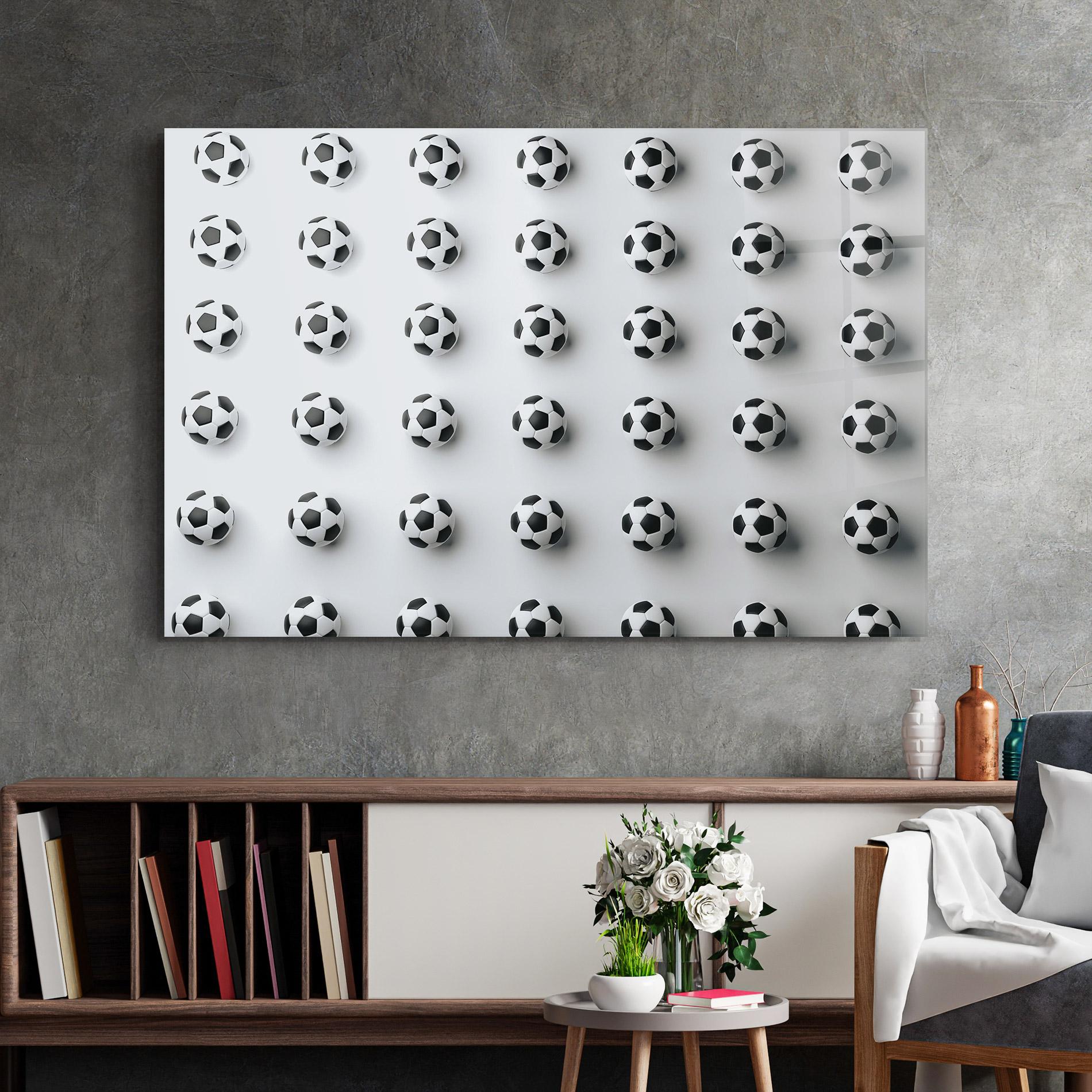 Glasbild Football Pattern mockup 2
